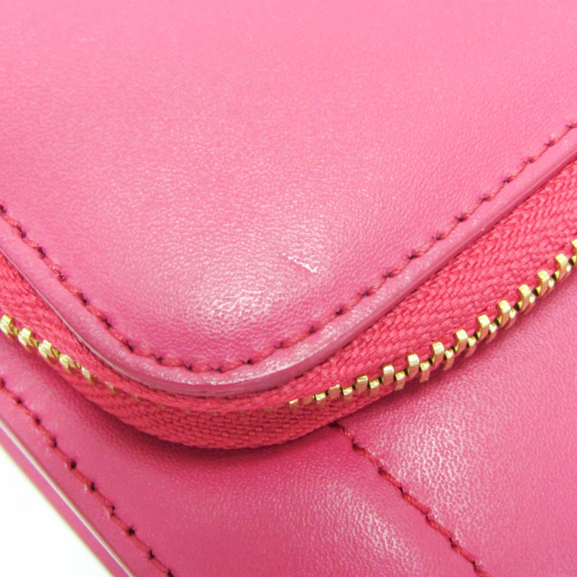 Salvatore Ferragamo Salvatore Ferragamo Vara Ribbon New Bianco FZ-21 G 877 Women's Leather Shoulder Bag Pink Size ONE SIZE - 11 Thumbnail