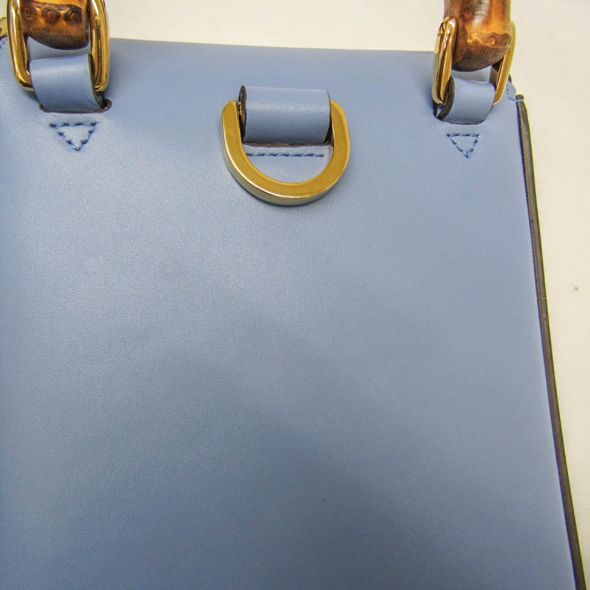 Gucci Gucci Bamboo 702106 Women's Leather Backpack,Handbag,Shoulder Bag Blue Size ONE SIZE - 7 Thumbnail