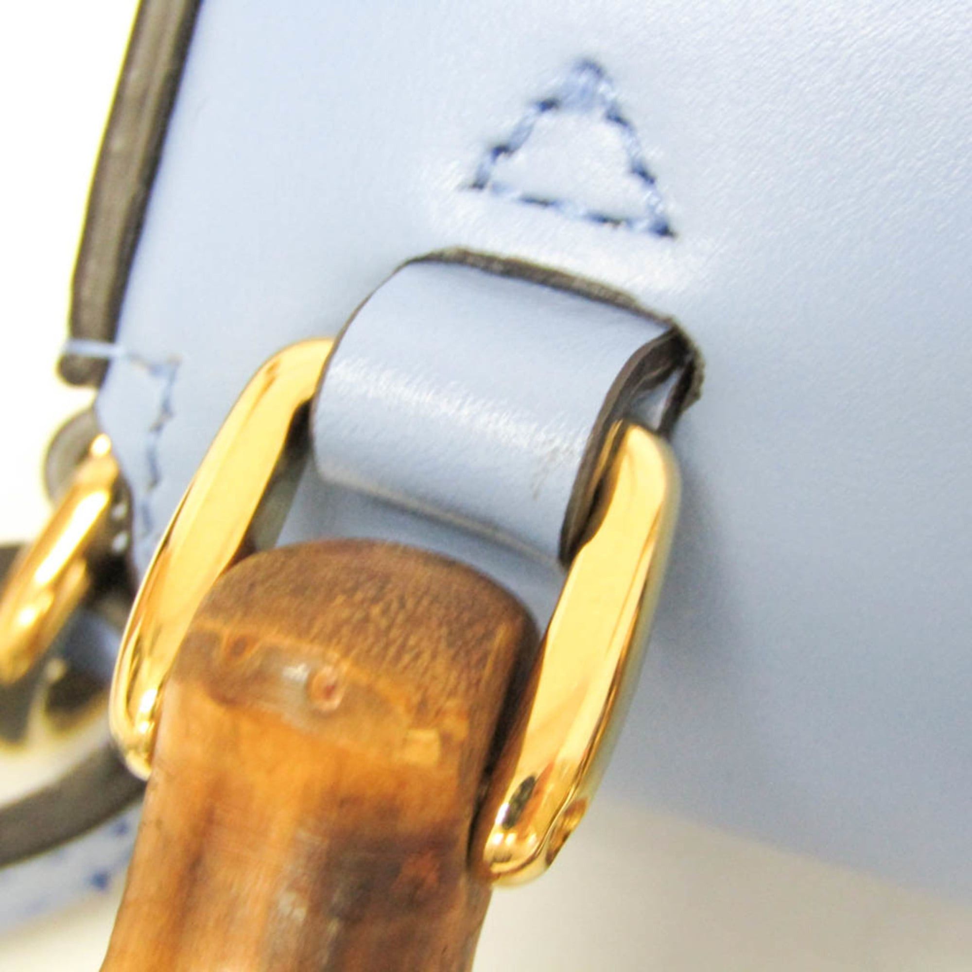 Gucci Gucci Bamboo 702106 Women's Leather Backpack,Handbag,Shoulder Bag Blue Size ONE SIZE - 12 Thumbnail