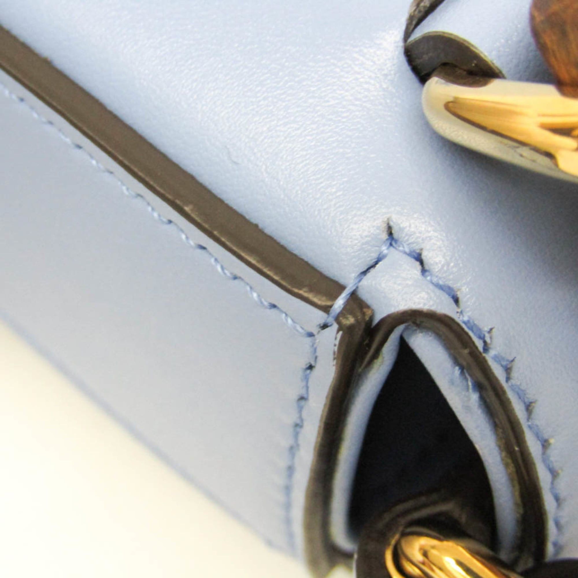 Gucci Gucci Bamboo 702106 Women's Leather Backpack,Handbag,Shoulder Bag Blue Size ONE SIZE - 10 Thumbnail