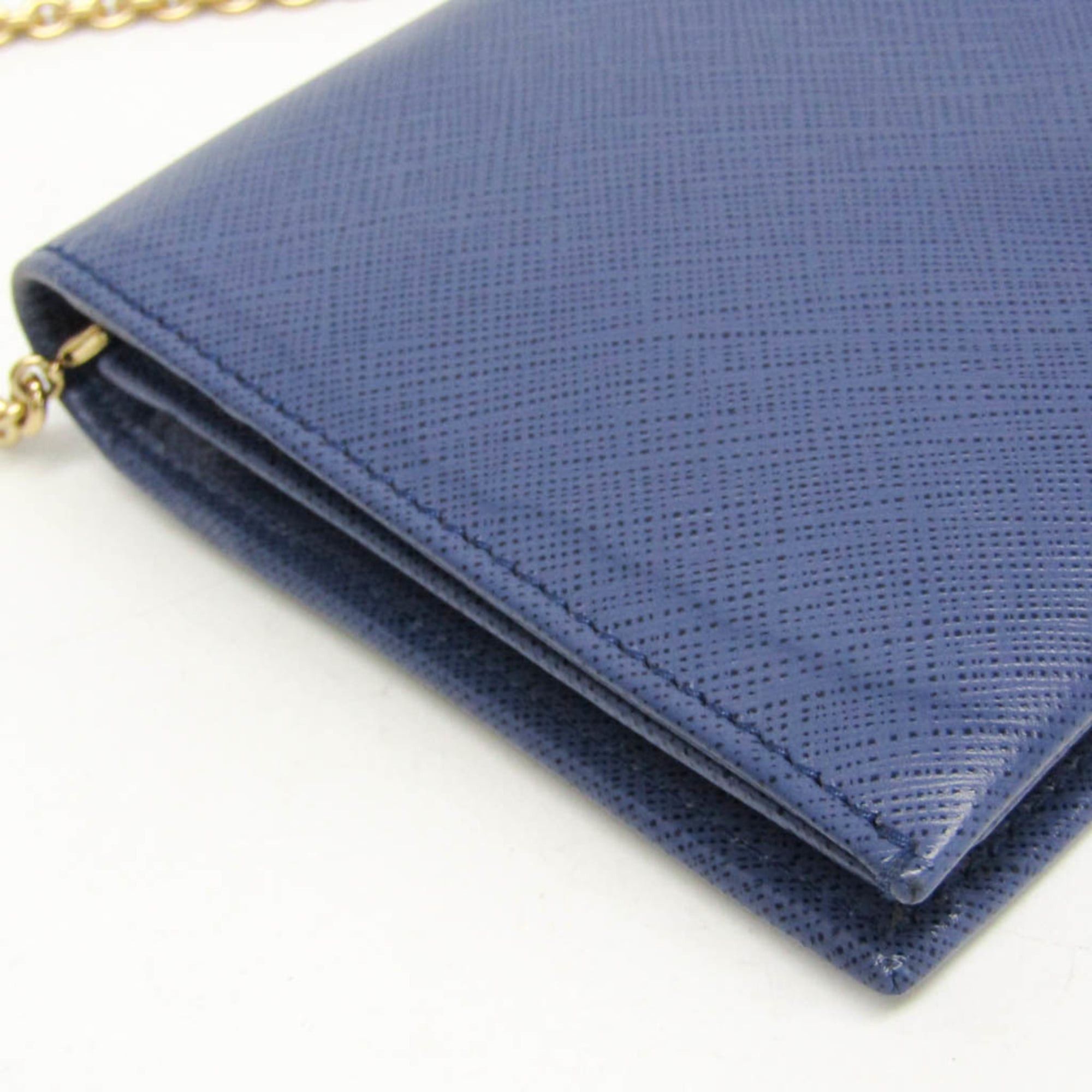 Salvatore Ferragamo Salvatore Ferragamo Vara KB 22B850 Women's Leather Chain/Shoulder Wallet Blue Size ONE SIZE - 7 Thumbnail