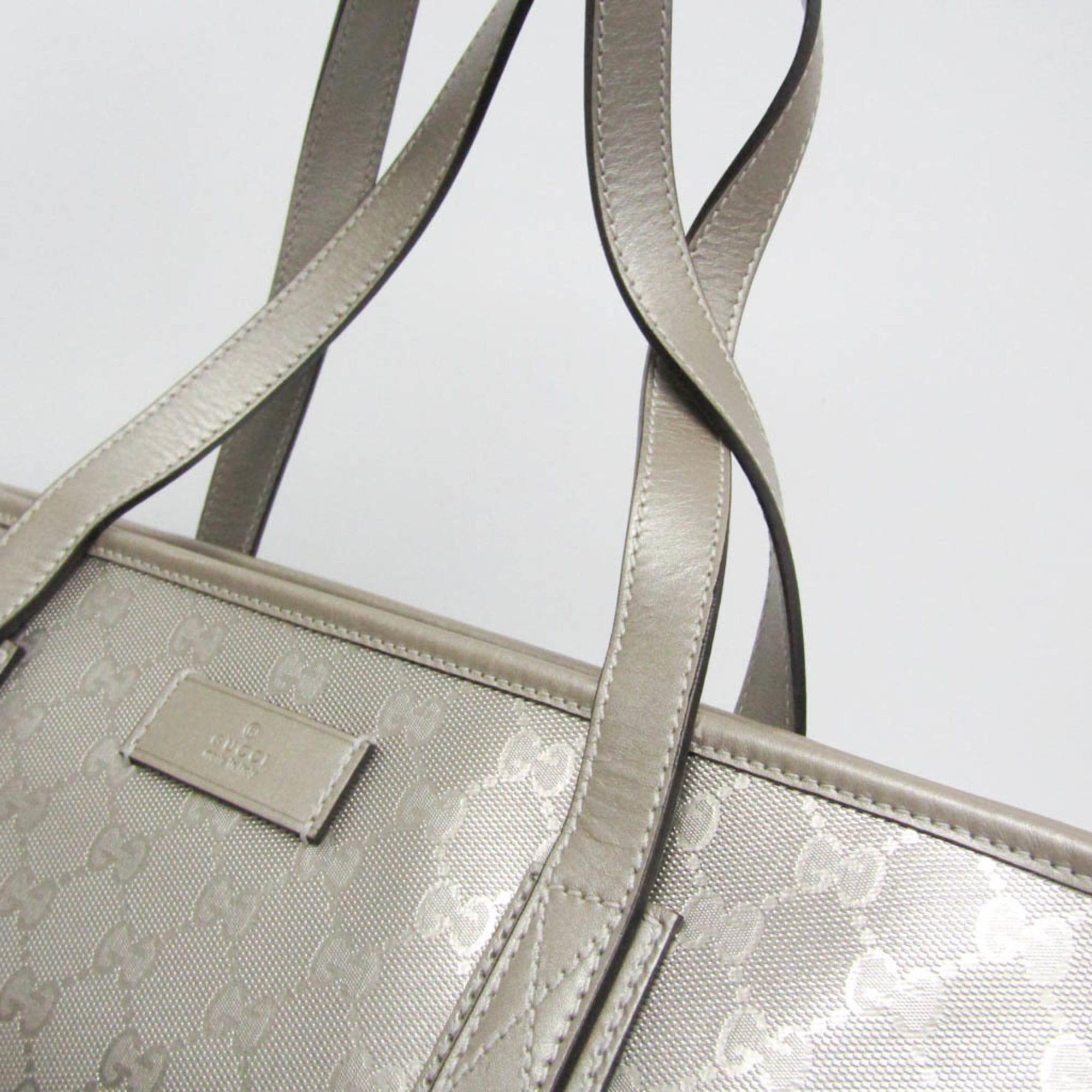 Gucci Gucci GG Imprimé 211137 Women's GG Imprimé,Leather Handbag,Tote Bag Silver Size ONE SIZE - 8 Thumbnail