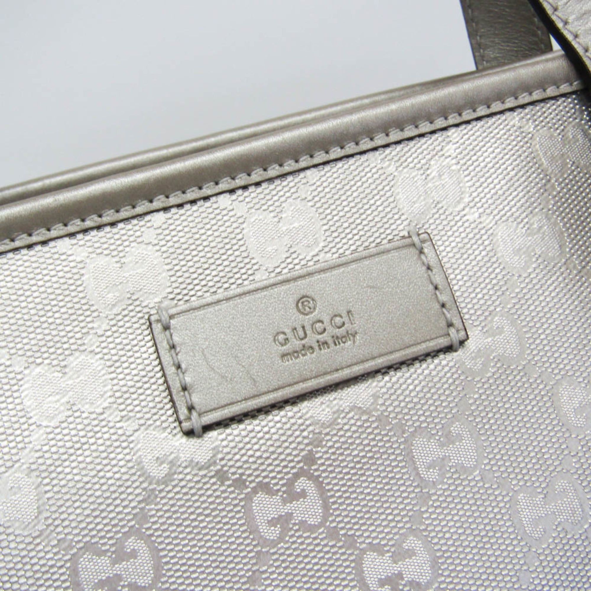 Gucci Gucci GG Imprimé 211137 Women's GG Imprimé,Leather Handbag,Tote Bag Silver Size ONE SIZE - 7 Thumbnail