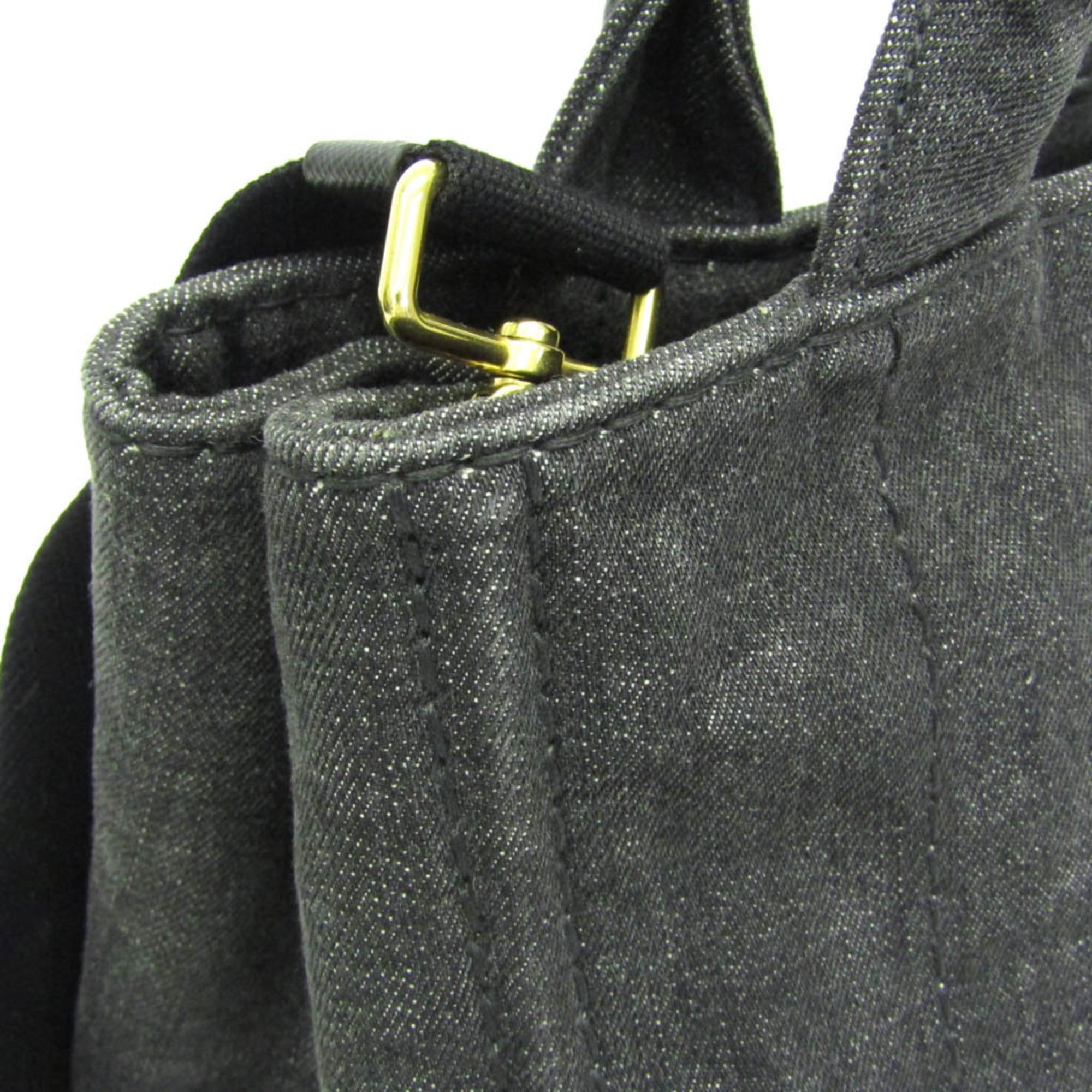 Prada Prada Canapa S Size 1BG439 Women's Canvas Shoulder Bag,Tote Bag Black Size ONE SIZE - 9 Thumbnail