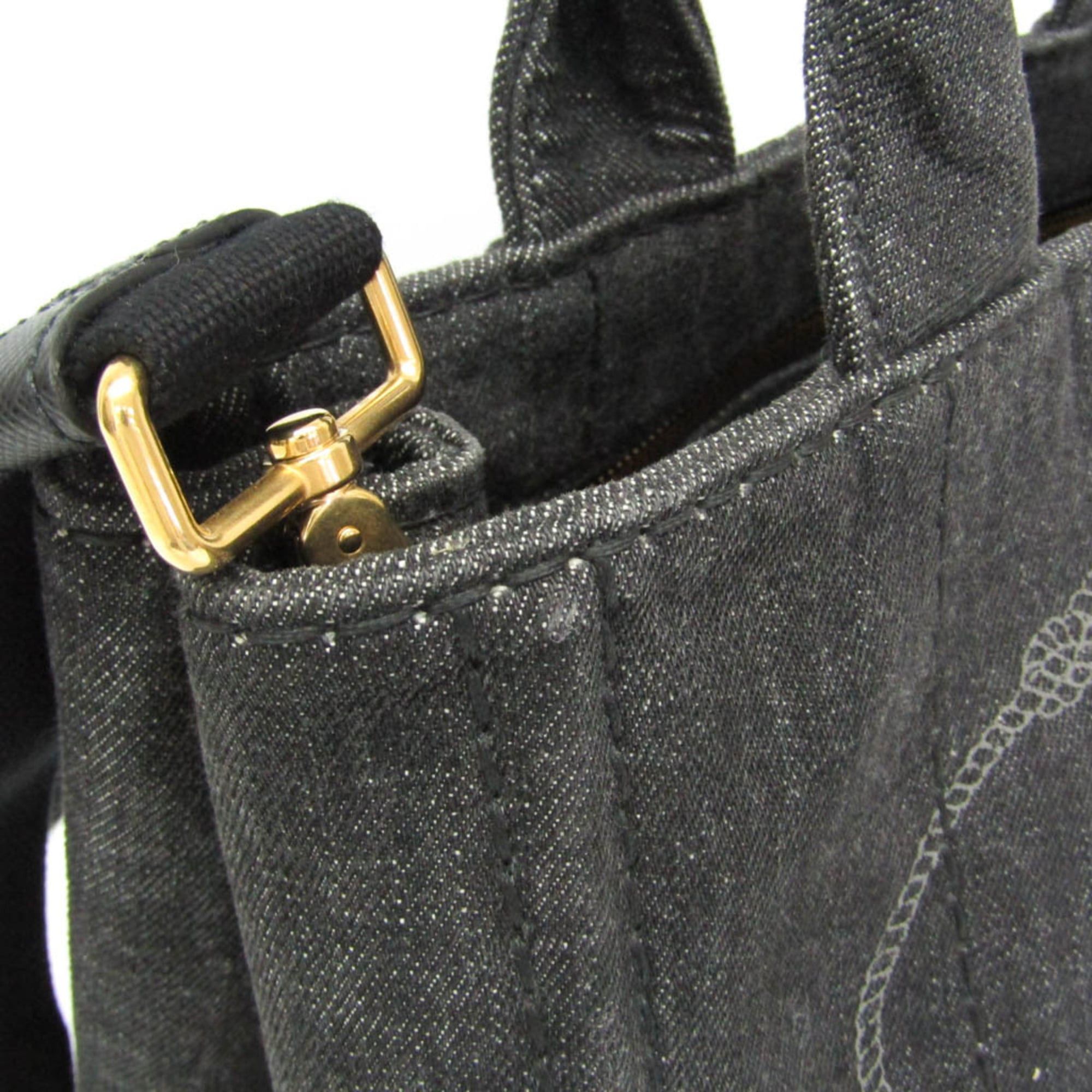 Prada Prada Canapa S Size 1BG439 Women's Canvas Shoulder Bag,Tote Bag Black Size ONE SIZE - 8 Thumbnail
