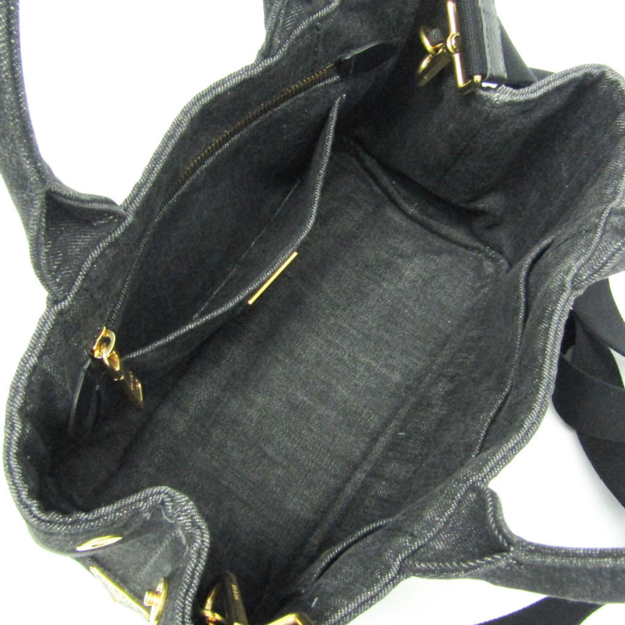 Prada Prada Canapa S Size 1BG439 Women's Canvas Shoulder Bag,Tote Bag Black Size ONE SIZE - 4 Thumbnail