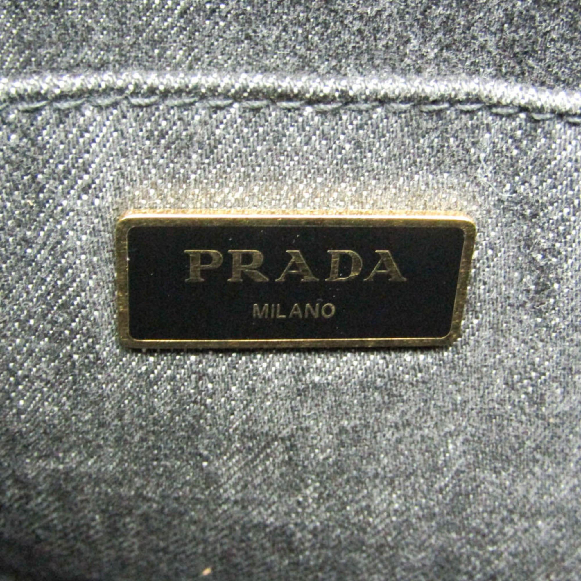 Prada Prada Canapa S Size 1BG439 Women's Canvas Shoulder Bag,Tote Bag Black Size ONE SIZE - 14 Thumbnail