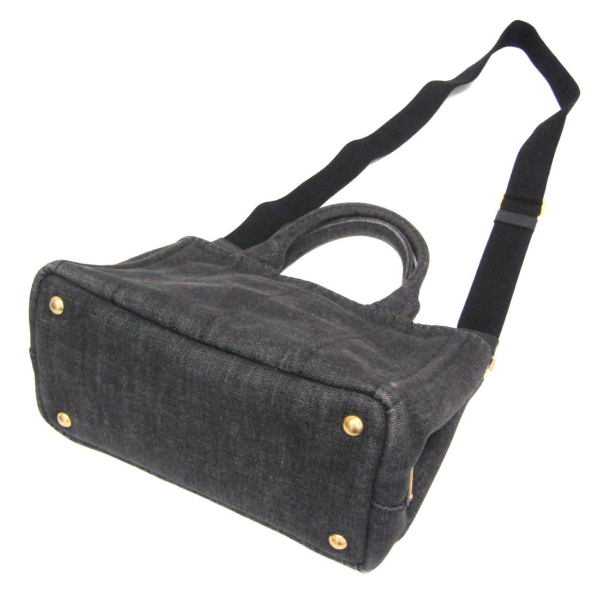 Prada Prada Canapa S Size 1BG439 Women's Canvas Shoulder Bag,Tote Bag Black Size ONE SIZE - 3 Thumbnail