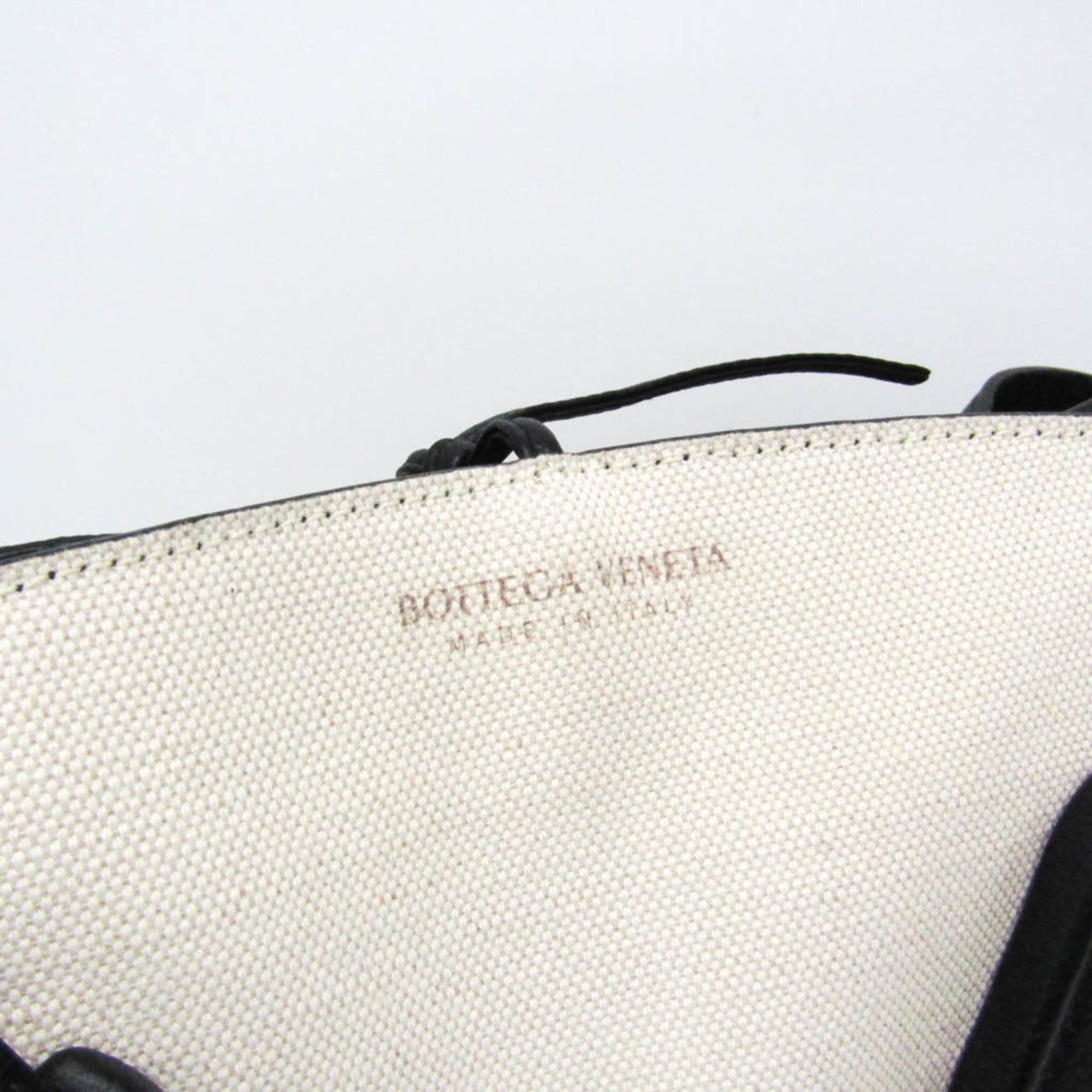 Bottega Veneta Bottega Veneta Basket Large Women's Leather,Canvas Tote Bag Black,Off-white Size ONE SIZE - 6 Thumbnail