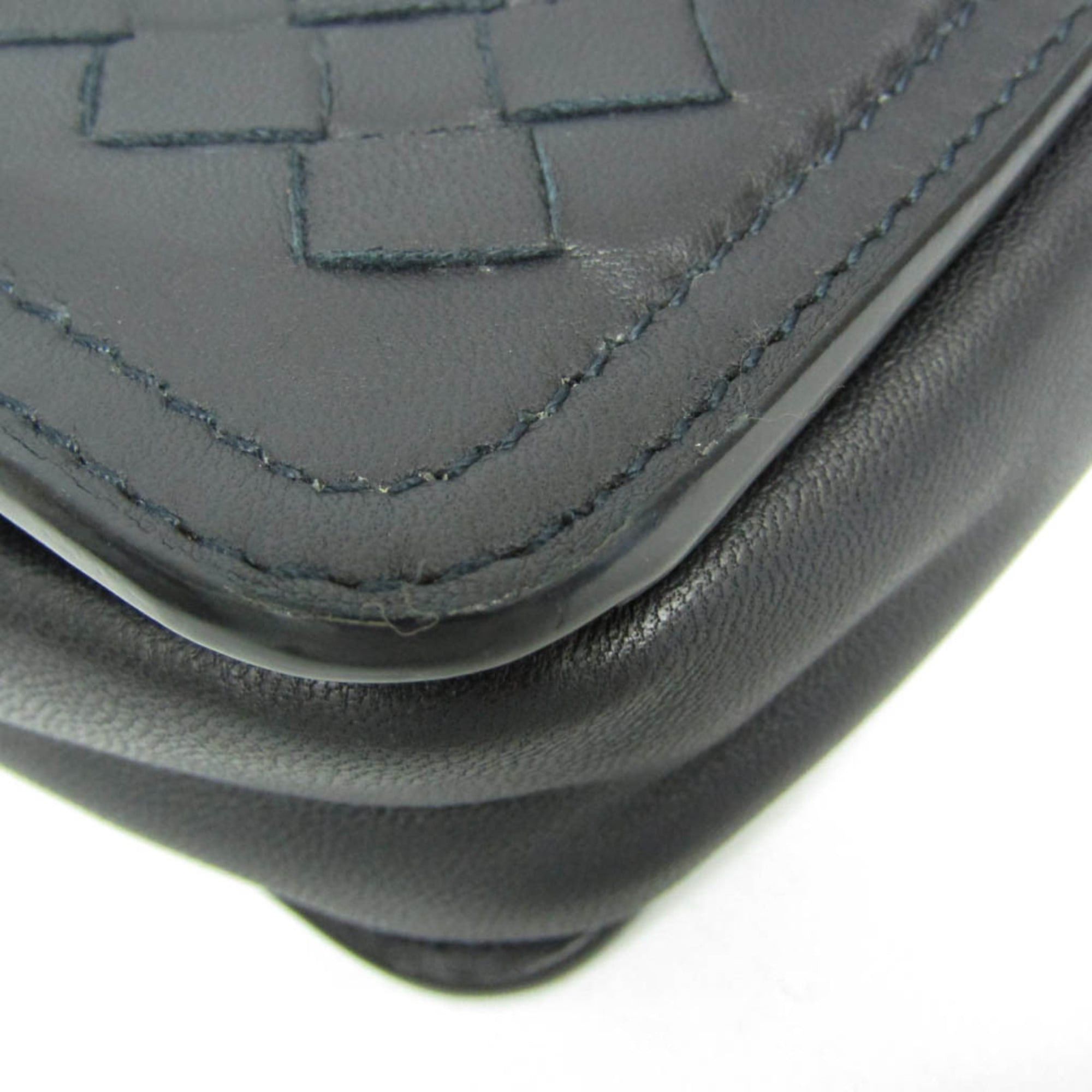 Bottega Veneta Bottega Veneta Intrecciato Women's Leather Shoulder Bag Blue,Dark Navy Size ONE SIZE - 9 Thumbnail
