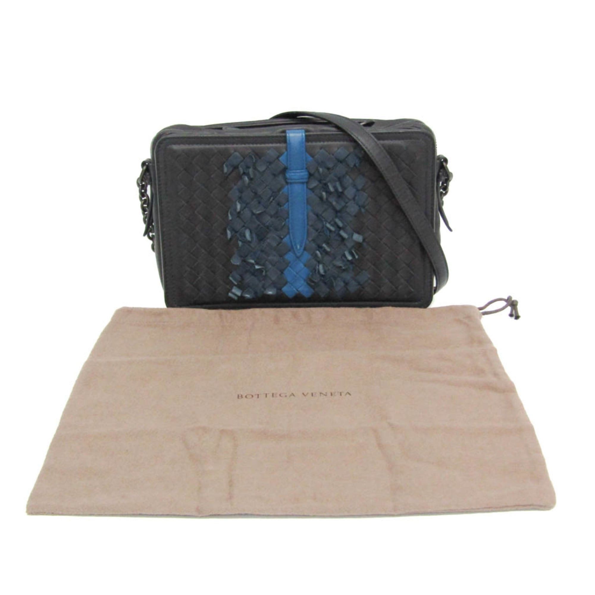 Bottega Veneta Bottega Veneta Intrecciato Women's Leather Shoulder Bag Blue,Dark Navy Size ONE SIZE - 2 Thumbnail