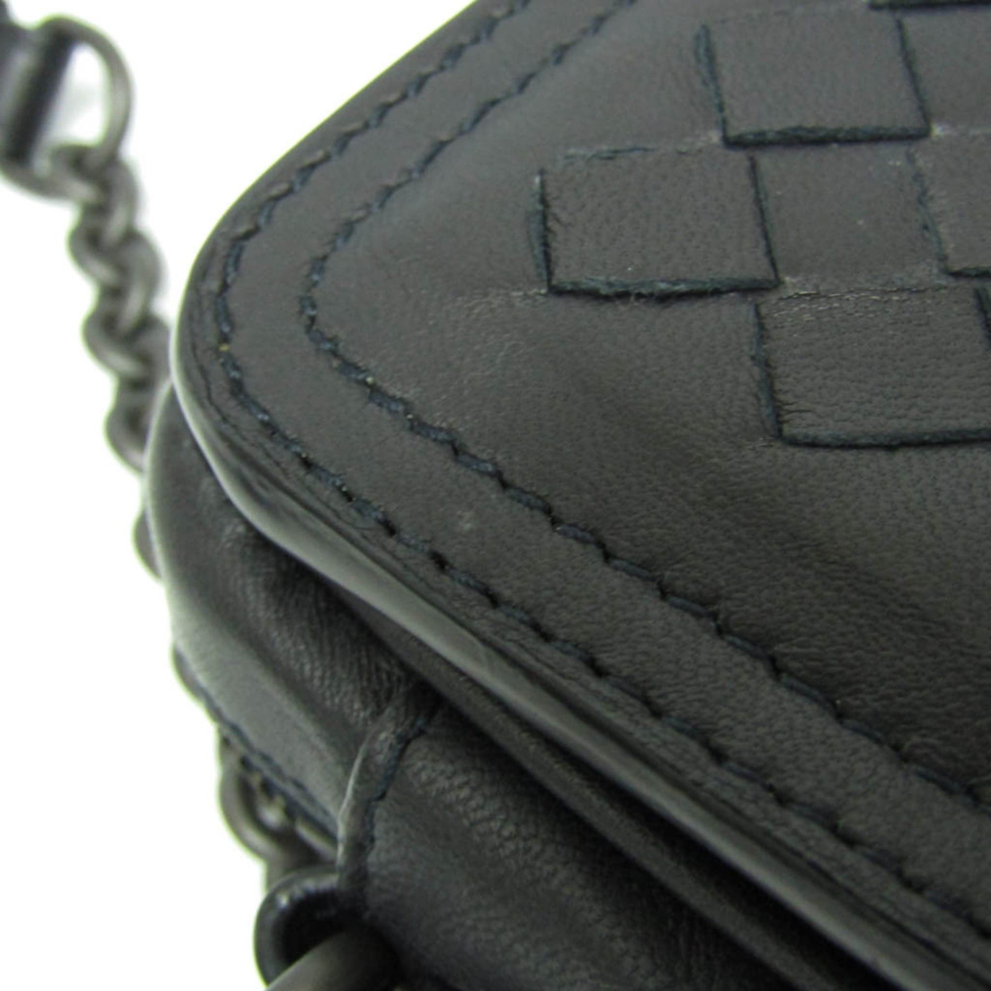 Bottega Veneta Bottega Veneta Intrecciato Women's Leather Shoulder Bag Blue,Dark Navy Size ONE SIZE - 10 Thumbnail