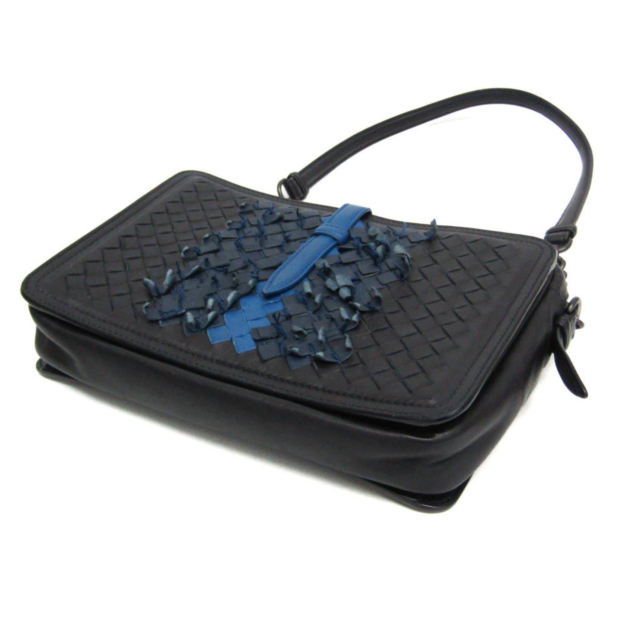 Bottega Veneta Bottega Veneta Intrecciato Women's Leather Shoulder Bag Blue,Dark Navy Size ONE SIZE - 3 Thumbnail