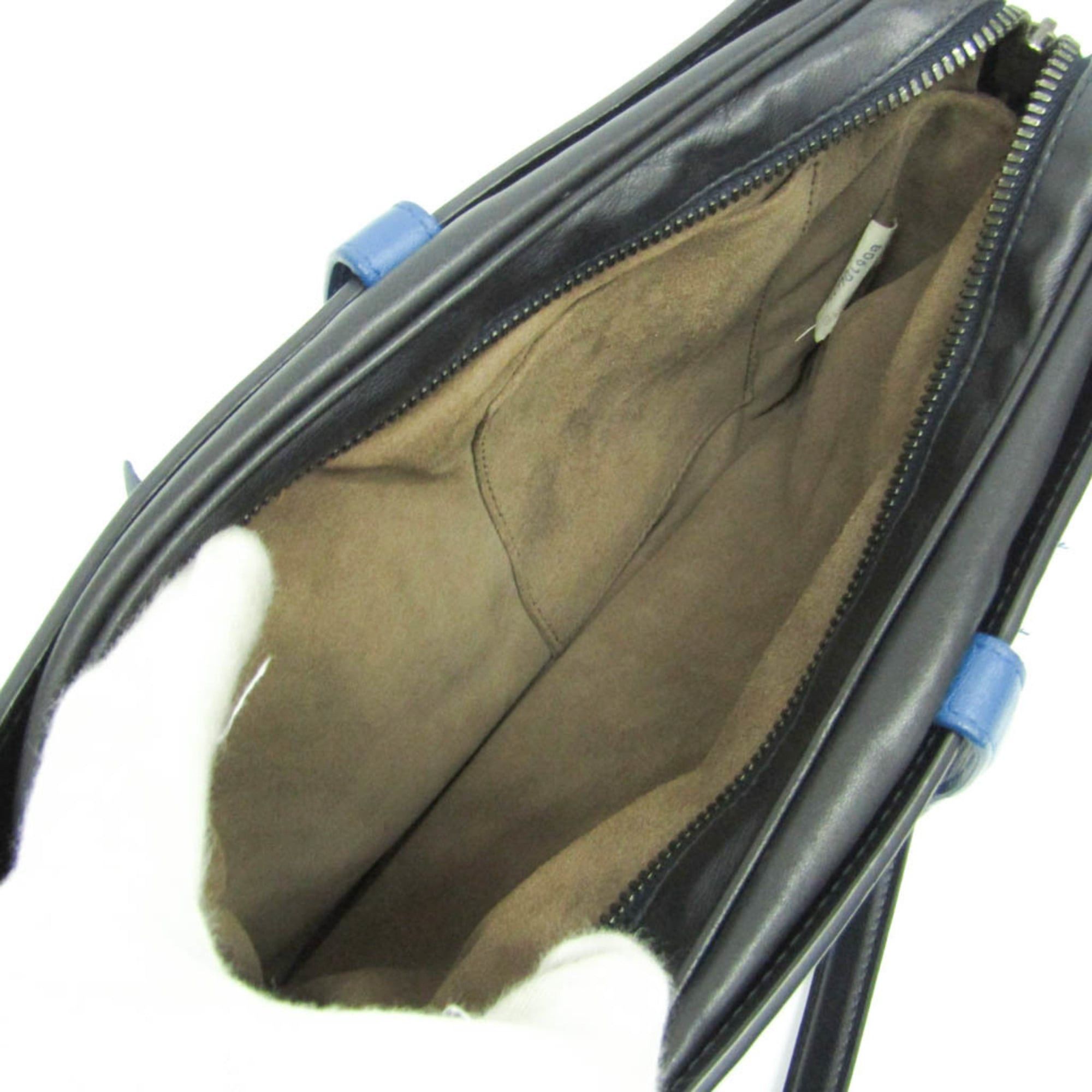 Bottega Veneta Bottega Veneta Intrecciato Women's Leather Shoulder Bag Blue,Dark Navy Size ONE SIZE - 4 Thumbnail