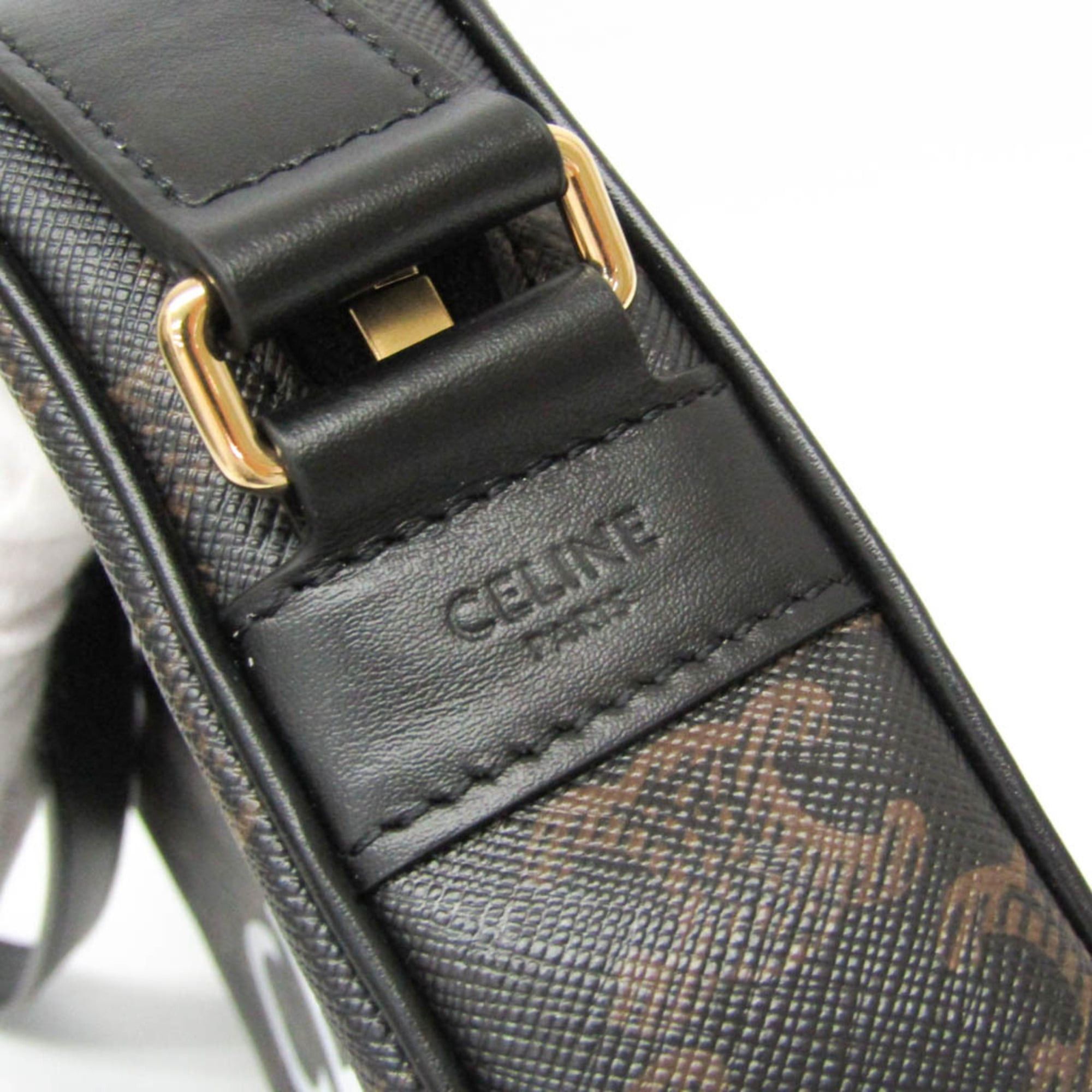 Celine Celine Triomphe Medium Women's Coated Canvas,Leather Messenger Bag,Shoulder Bag Brown Size ONE SIZE - 7 Thumbnail