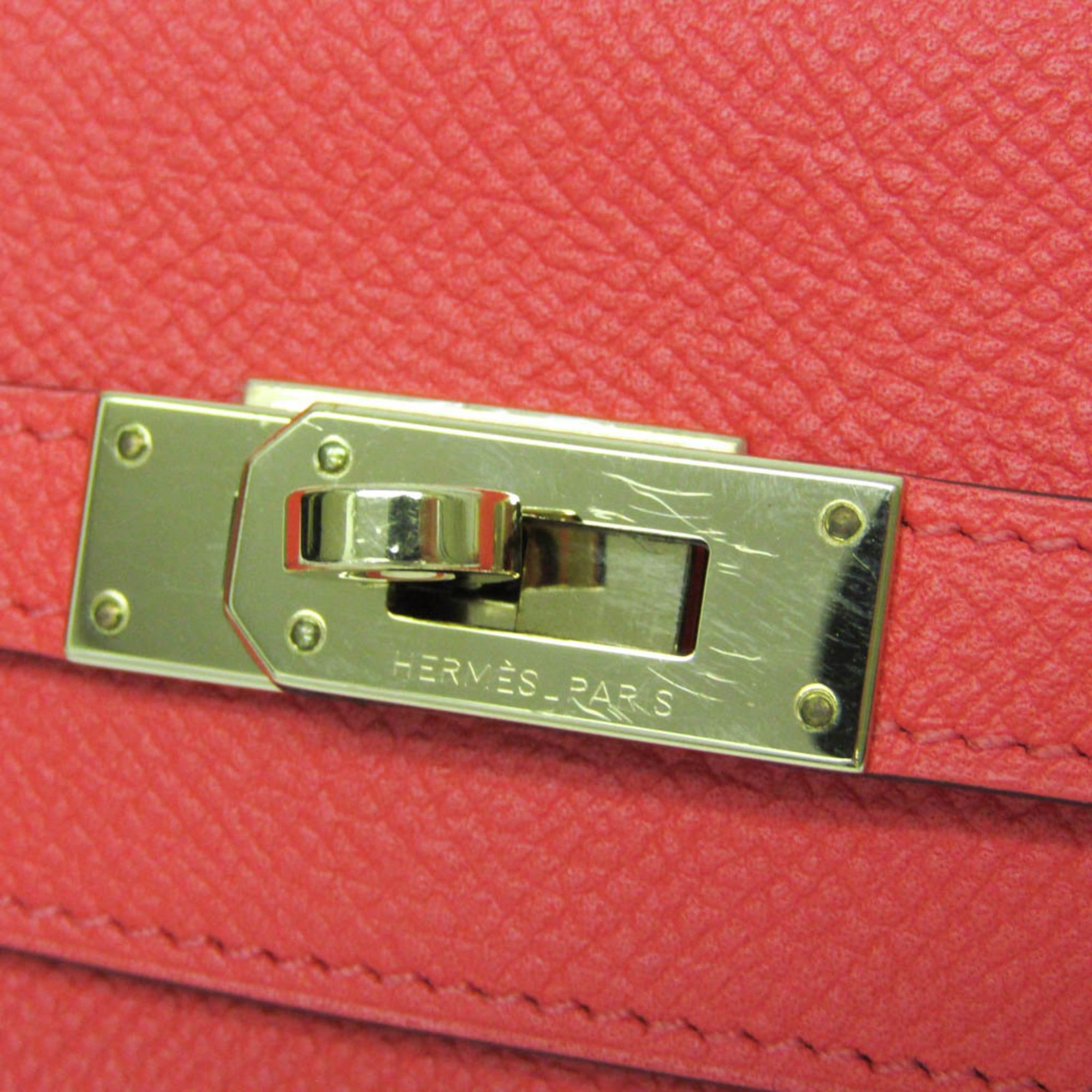 Hermes Hermes Kelly Wallet Women's Epsom Leather Long Wallet (bi-fold) Rose Jaipur,Salmon Pink Size ONE SIZE - 10 Thumbnail