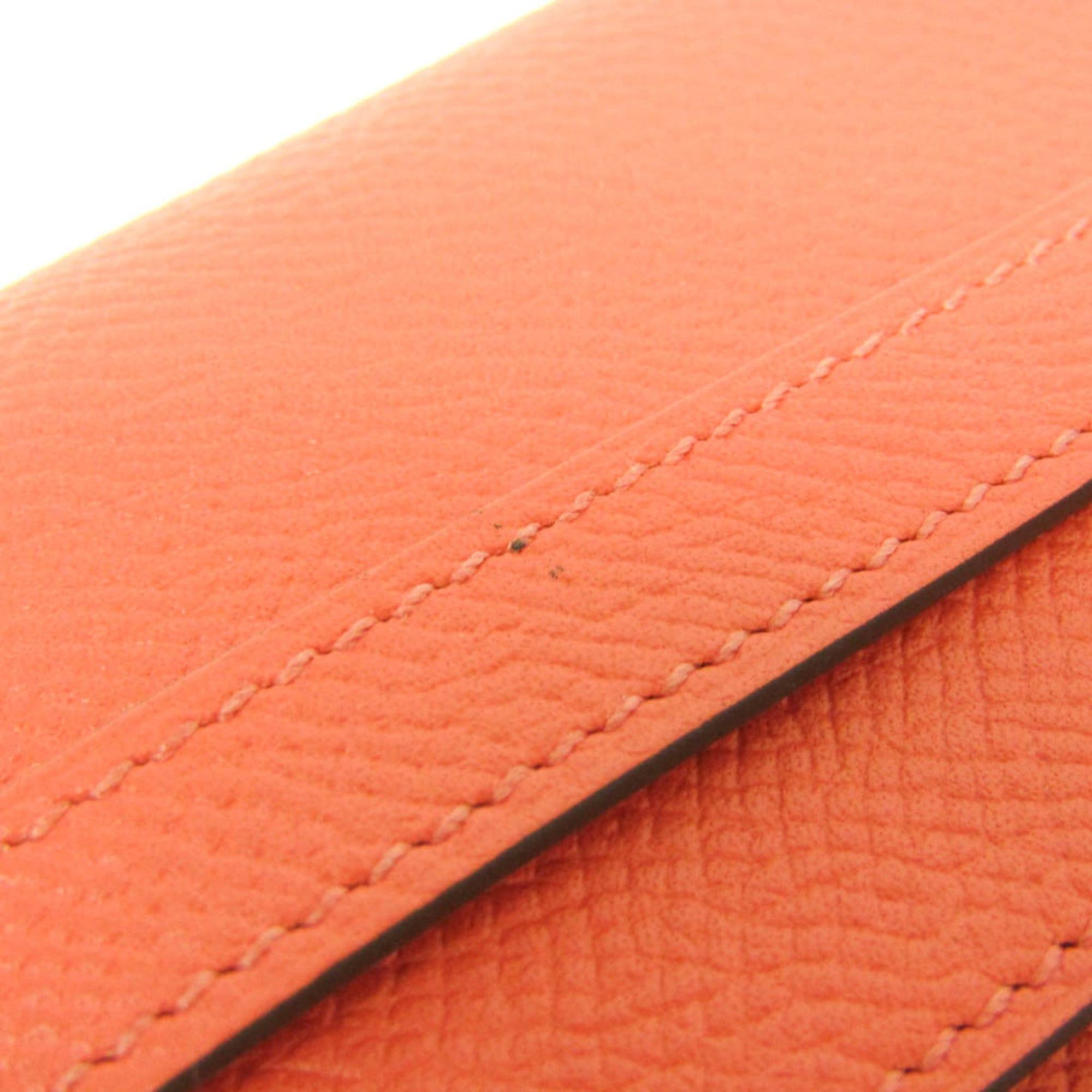 Hermes Hermes Kelly Wallet Women's Epsom Leather Long Wallet (bi-fold) Rose Jaipur,Salmon Pink Size ONE SIZE - 9 Thumbnail