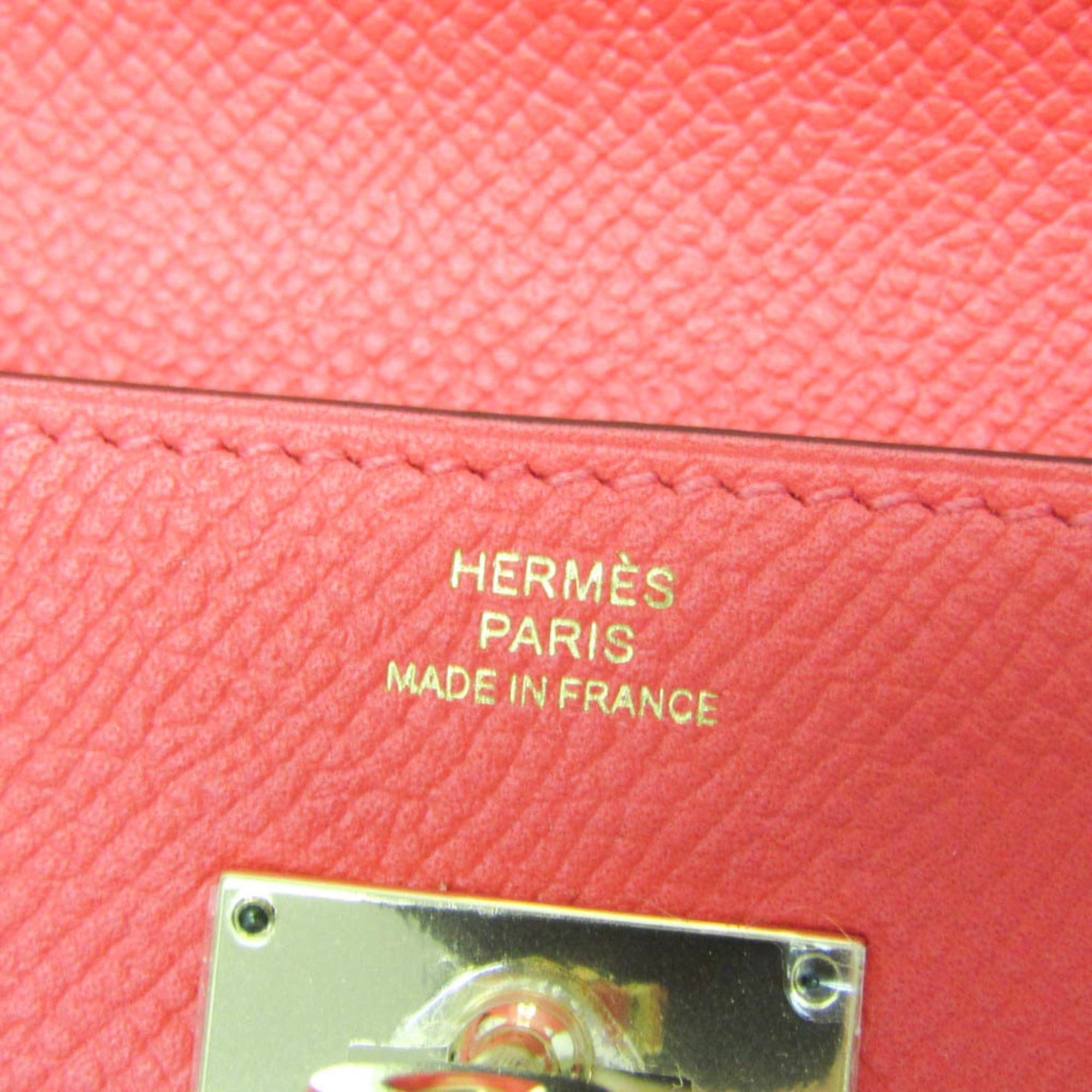 Hermes Hermes Kelly Wallet Women's Epsom Leather Long Wallet (bi-fold) Rose Jaipur,Salmon Pink Size ONE SIZE - 11 Thumbnail