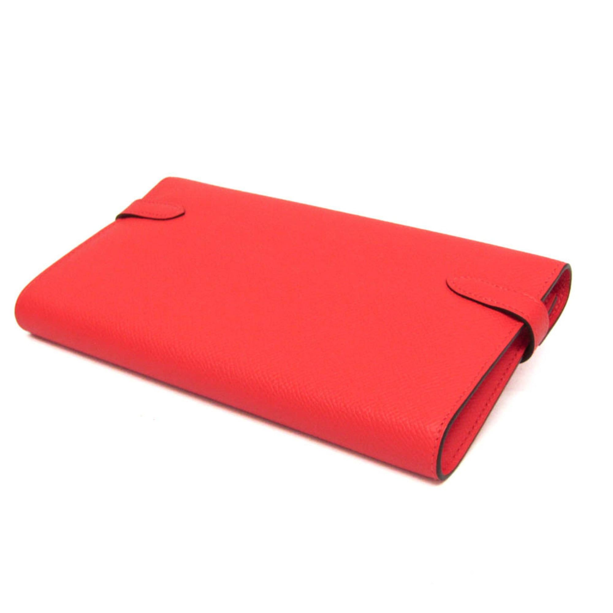 Hermes Hermes Kelly Wallet Women's Epsom Leather Long Wallet (bi-fold) Rose Jaipur,Salmon Pink Size ONE SIZE - 3 Thumbnail