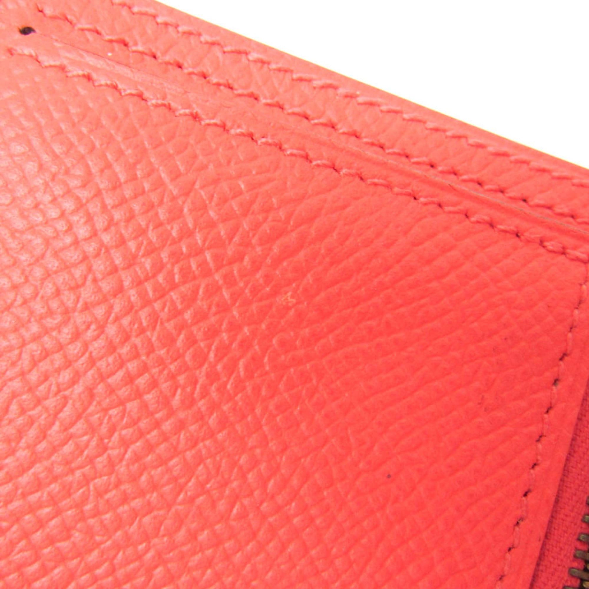 Hermes Hermes Bearn Bearn Soufflé Women's Epsom Leather Long Wallet (bi-fold) Salmon Pink Size ONE SIZE - 11 Thumbnail