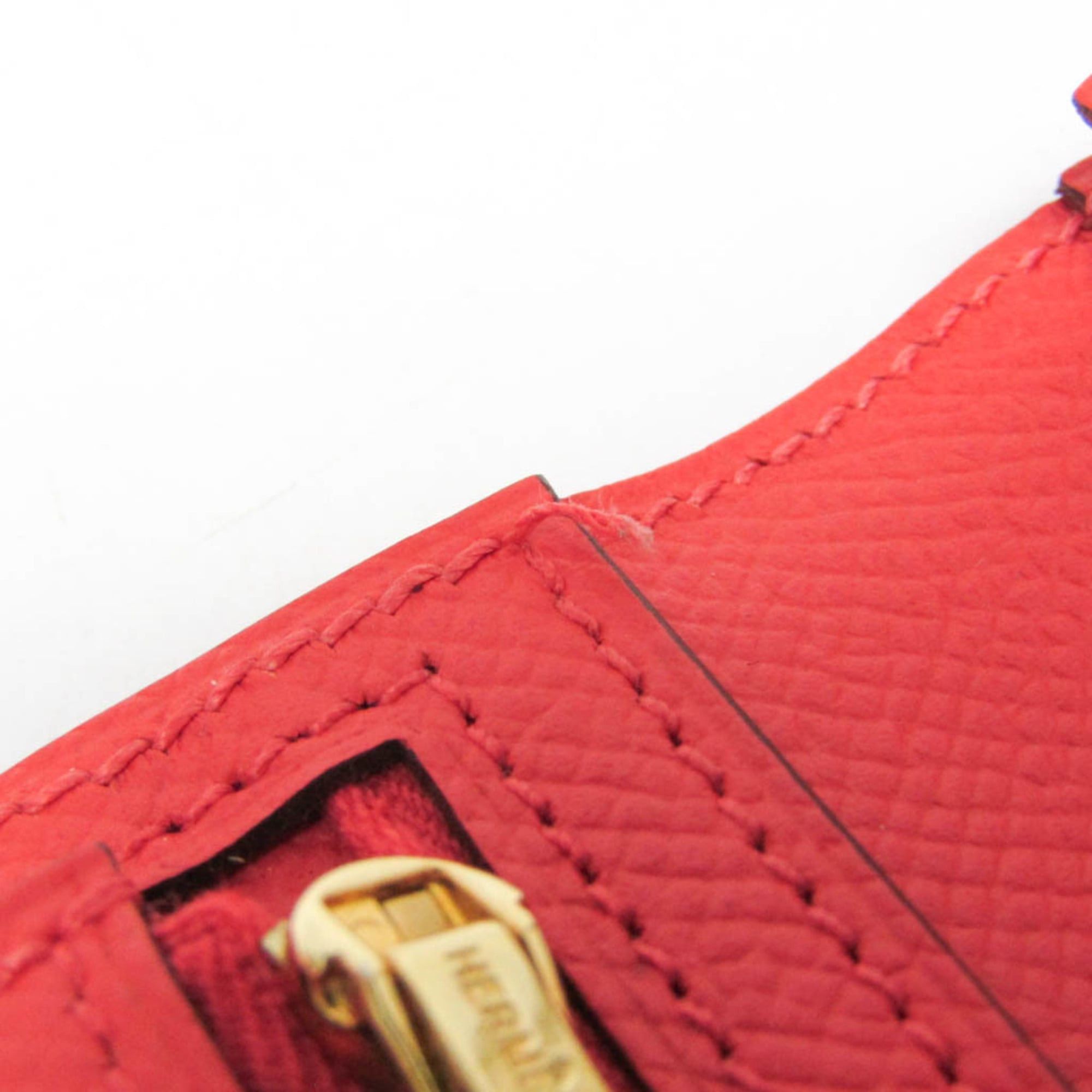 Hermes Hermes Bearn Bearn Soufflé Women's Epsom Leather Long Wallet (bi-fold) Salmon Pink Size ONE SIZE - 12 Thumbnail