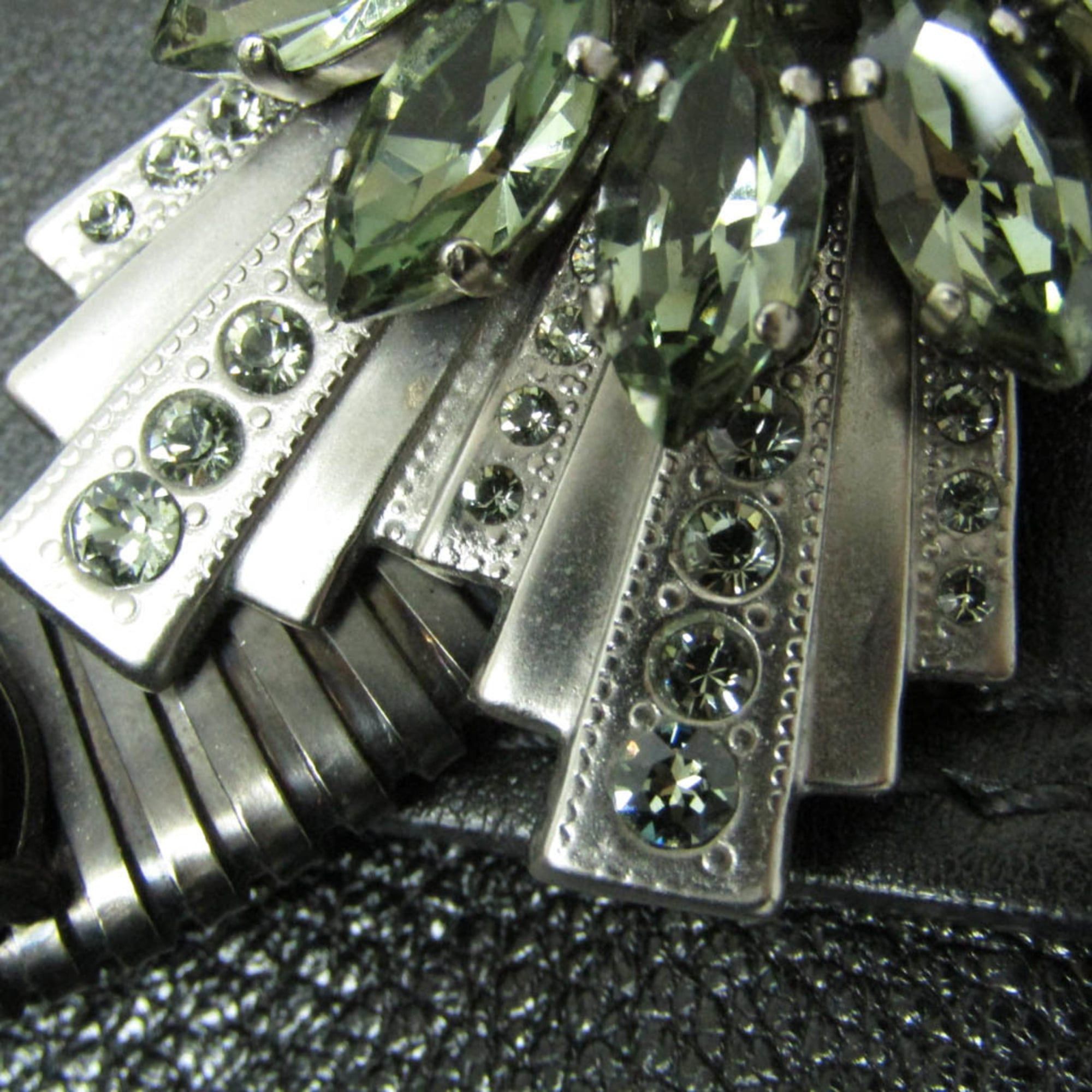 Miu Miu Miu Miu MADRAS 5BH609 Women's Leather,Rhinestone Shoulder Bag Black Size ONE SIZE - 9 Thumbnail