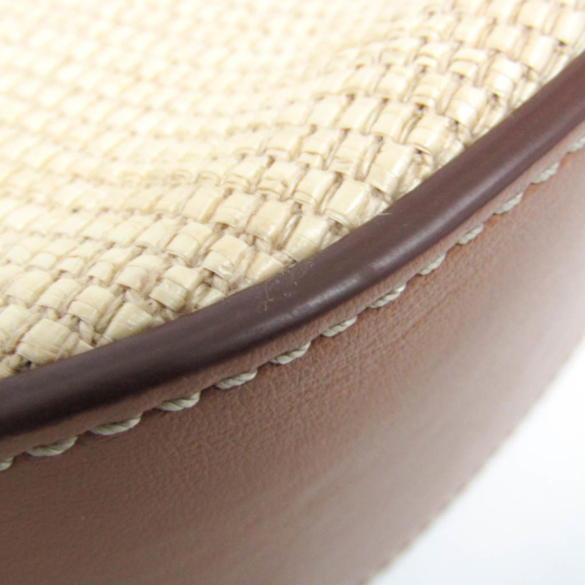 Tod's Tod's Oboe One-shoulder Bag Women's Leather,Raffia Shoulder Bag Light Brown Size ONE SIZE - 6 Thumbnail