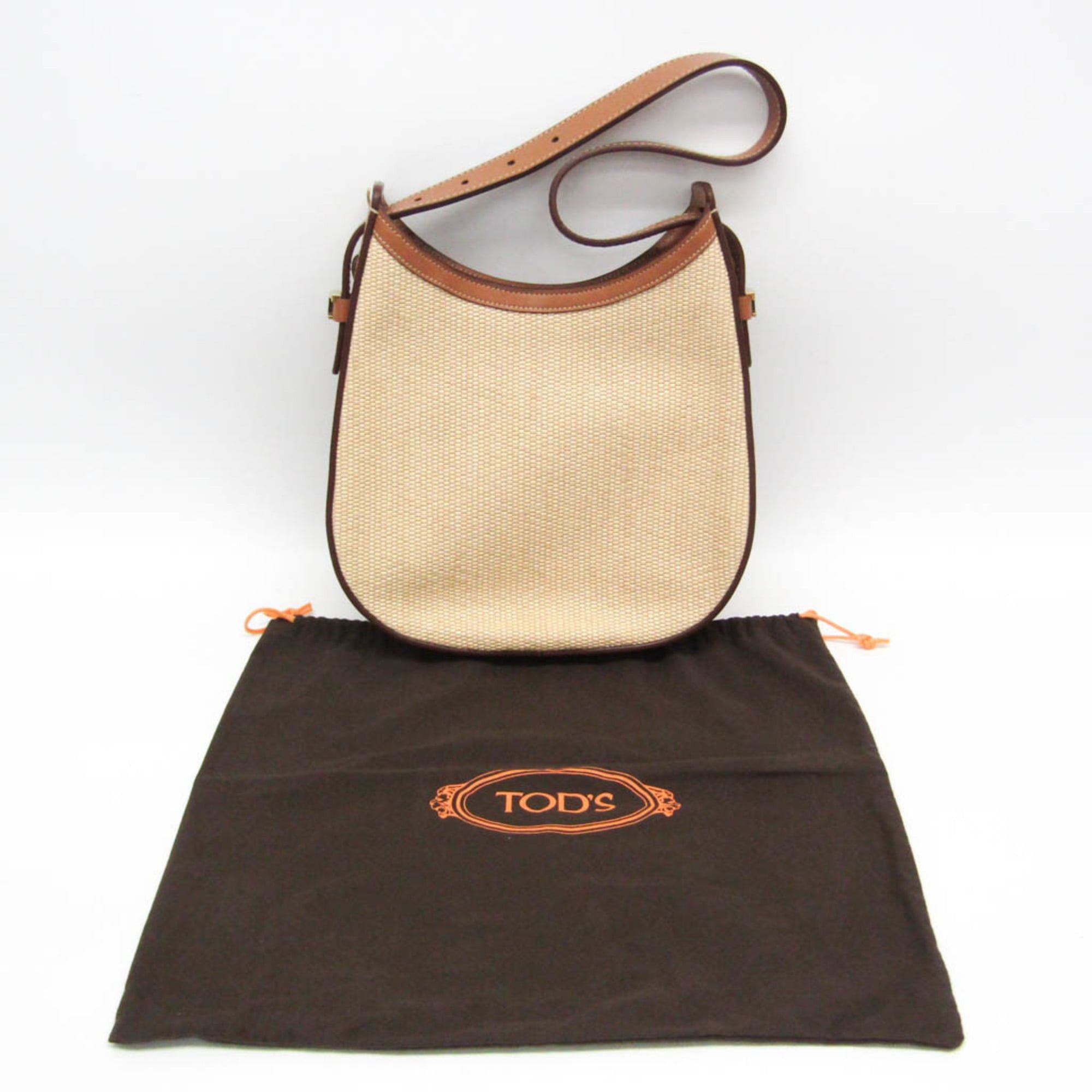 Tod's Tod's Oboe One-shoulder Bag Women's Leather,Raffia Shoulder Bag Light Brown Size ONE SIZE - 2 Thumbnail
