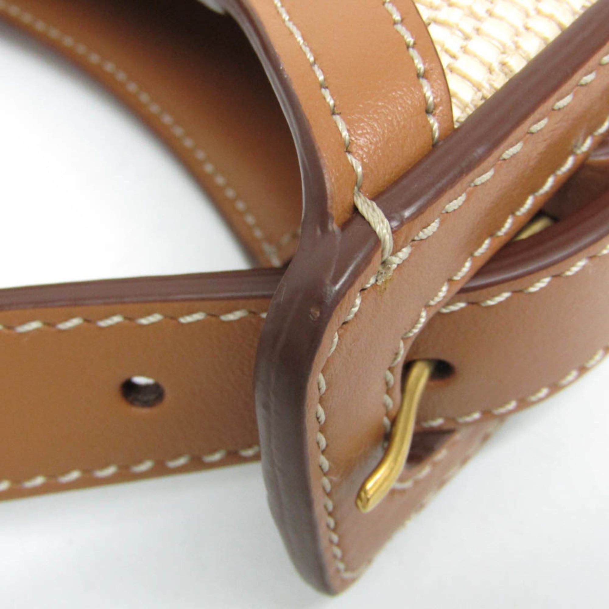 Tod's Tod's Oboe One-shoulder Bag Women's Leather,Raffia Shoulder Bag Light Brown Size ONE SIZE - 7 Thumbnail