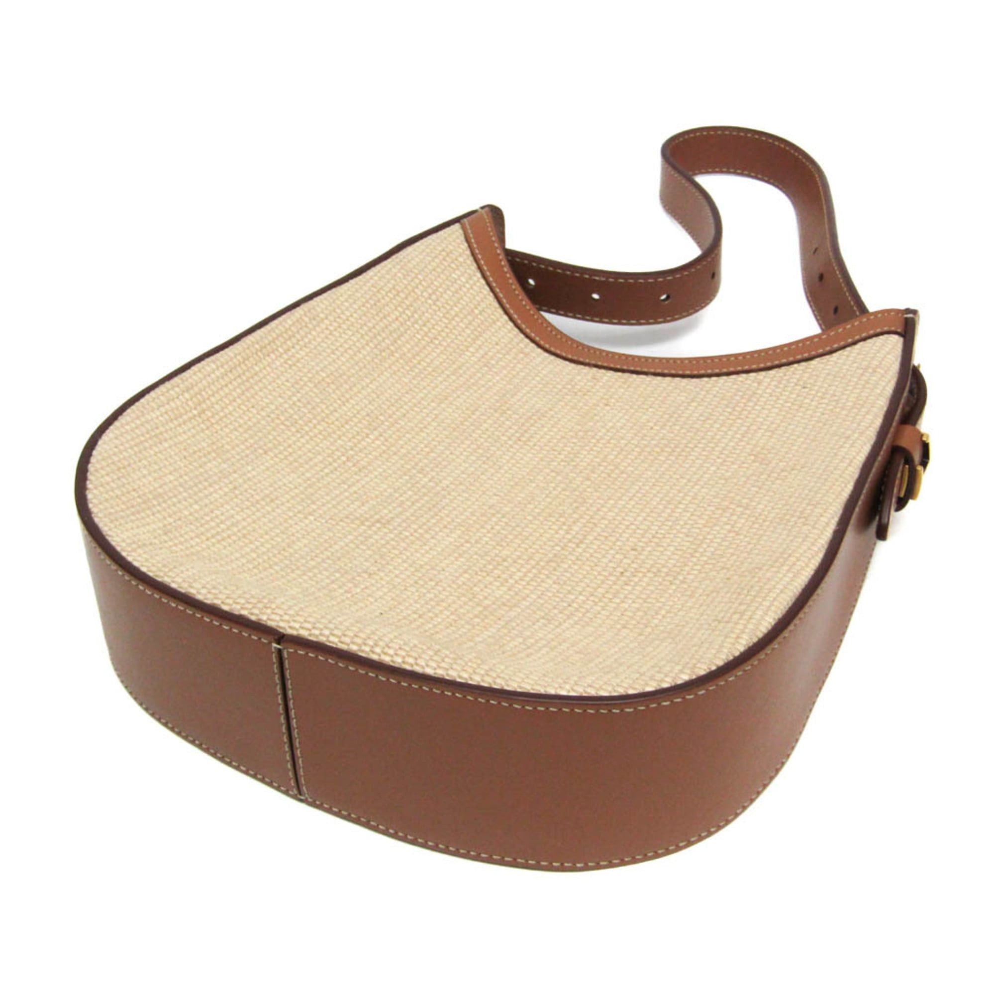 Tod's Tod's Oboe One-shoulder Bag Women's Leather,Raffia Shoulder Bag Light Brown Size ONE SIZE - 3 Thumbnail
