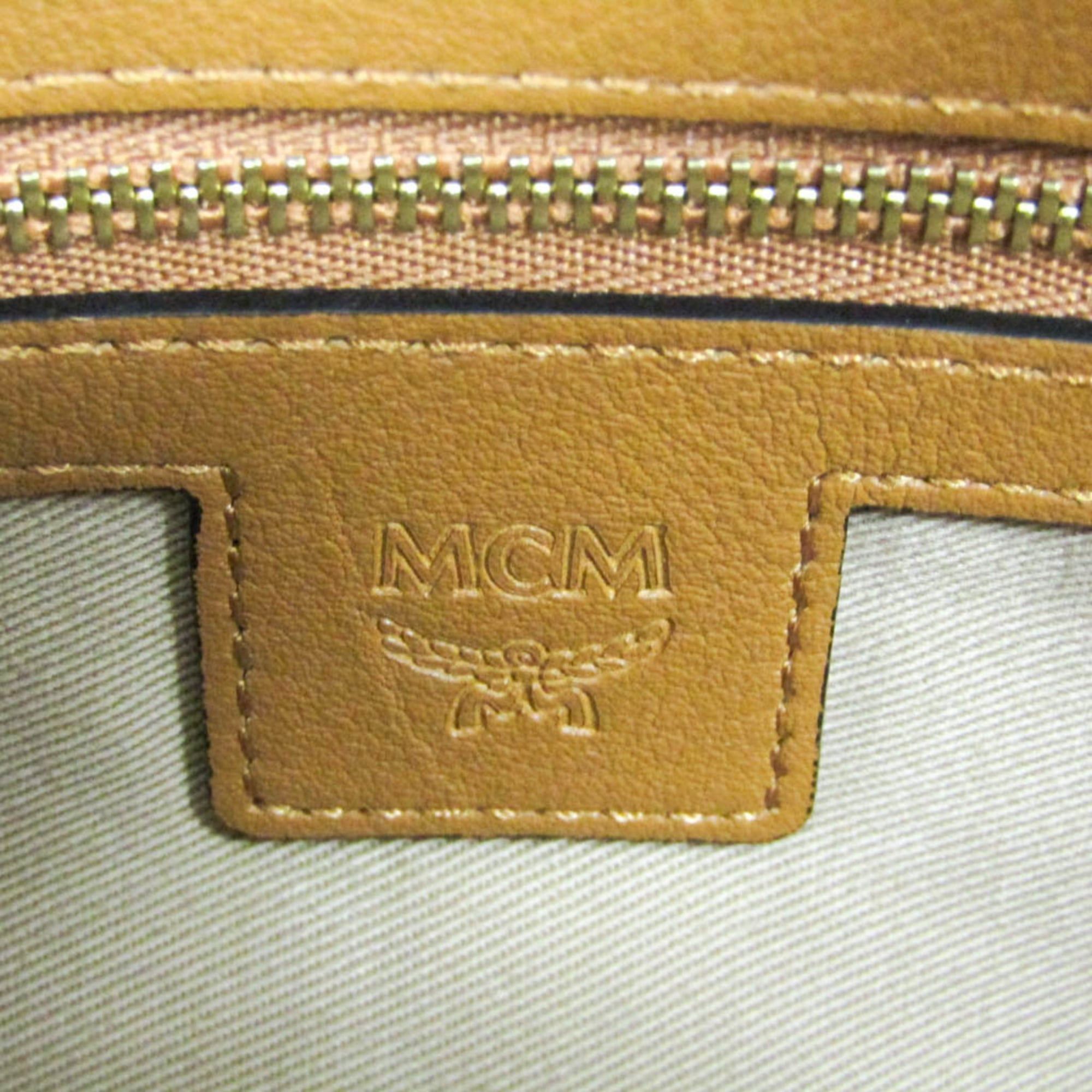 MCM MCM Visetos Essential Boston Bag Small MWBAASE02CO001 Women's Coated Canvas,Leather Boston Bag,Shoulder Bag Brown Size ONE SIZE - 15 Thumbnail