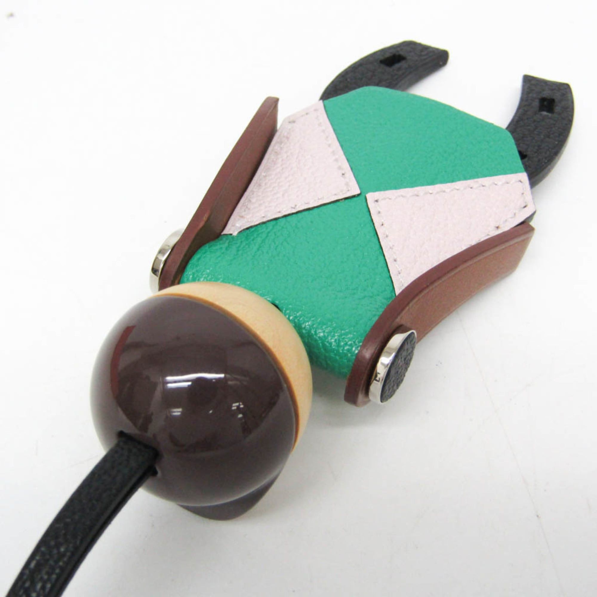 Hermes Hermes Barenia Leather,Chevre Myzore Leather Handbag Charm Brown,Green,Light Pink Jockey Charm Size ONE SIZE - 5 Thumbnail