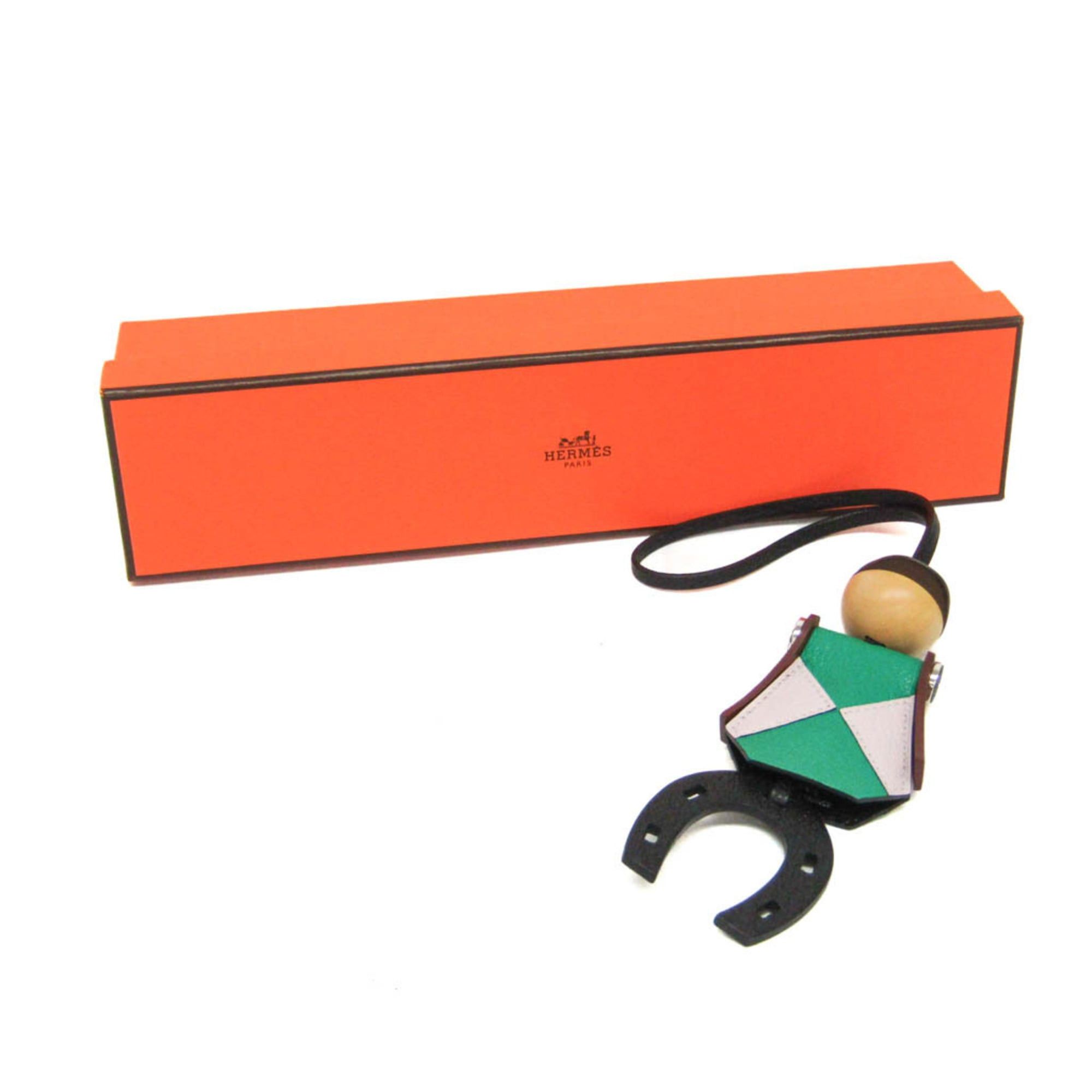 Hermes Hermes Barenia Leather,Chevre Myzore Leather Handbag Charm Brown,Green,Light Pink Jockey Charm Size ONE SIZE - 2 Thumbnail