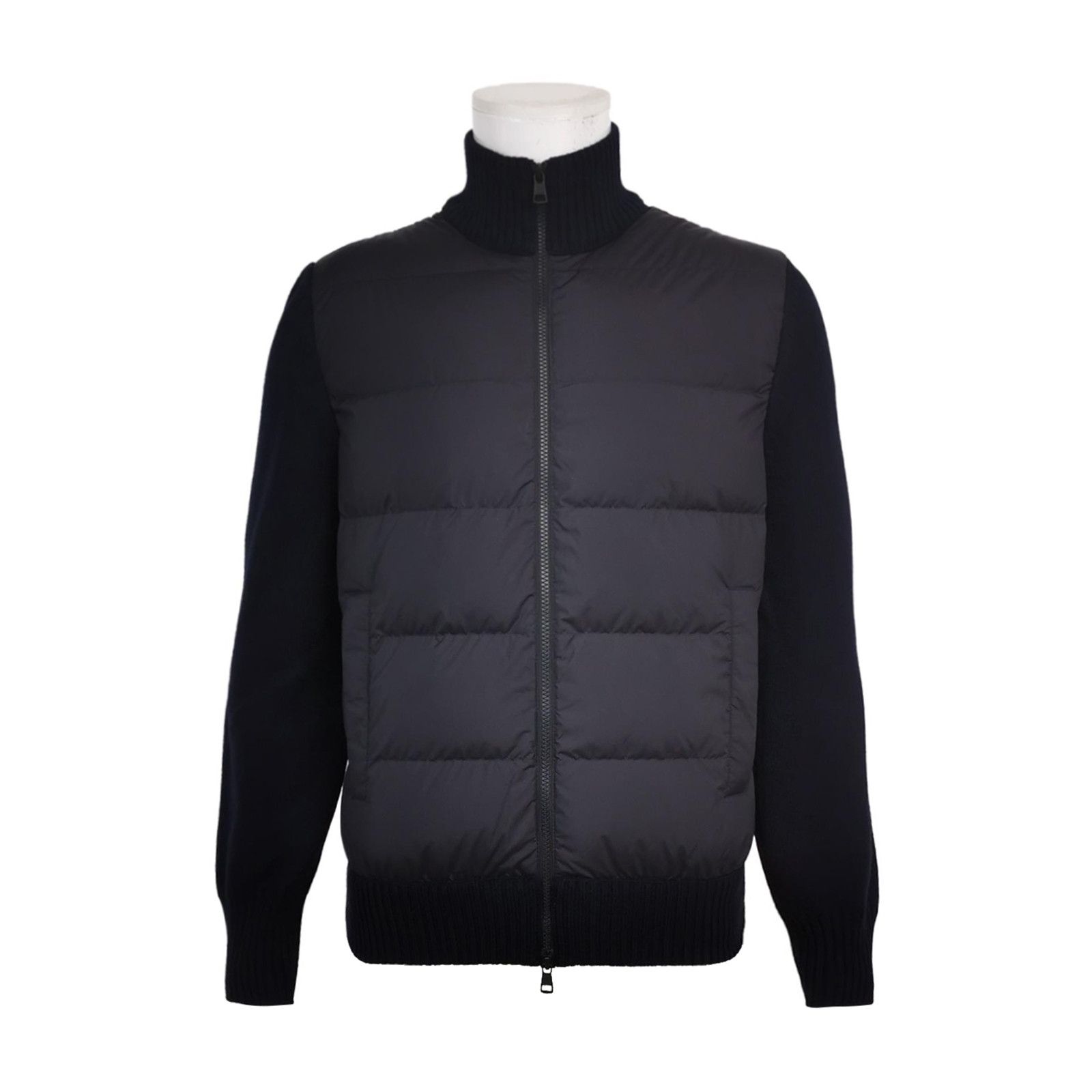 Moncler Moncler Wool-Knit High-Neck Down Cardigan L Size US L / EU 52-54 / 3 - 2 Thumbnail