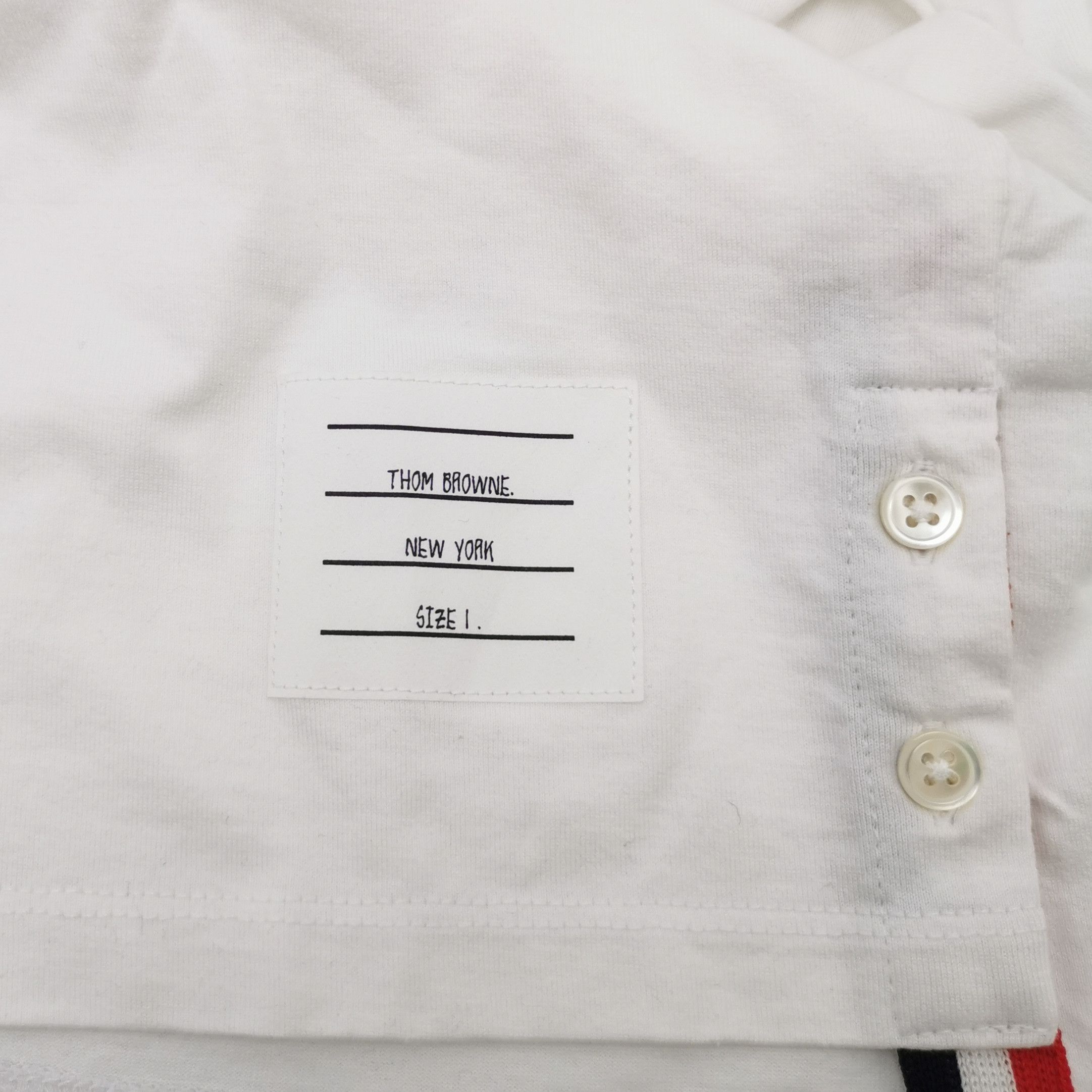 Thom Browne Thom Browne White Contrast Stripe Pocket Crewneck Tee S Size US S / EU 44-46 / 1 - 5 Thumbnail
