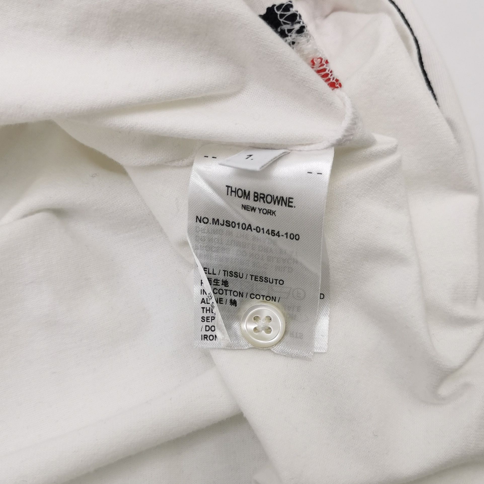 Thom Browne Thom Browne White Contrast Stripe Pocket Crewneck Tee S Size US S / EU 44-46 / 1 - 8 Thumbnail
