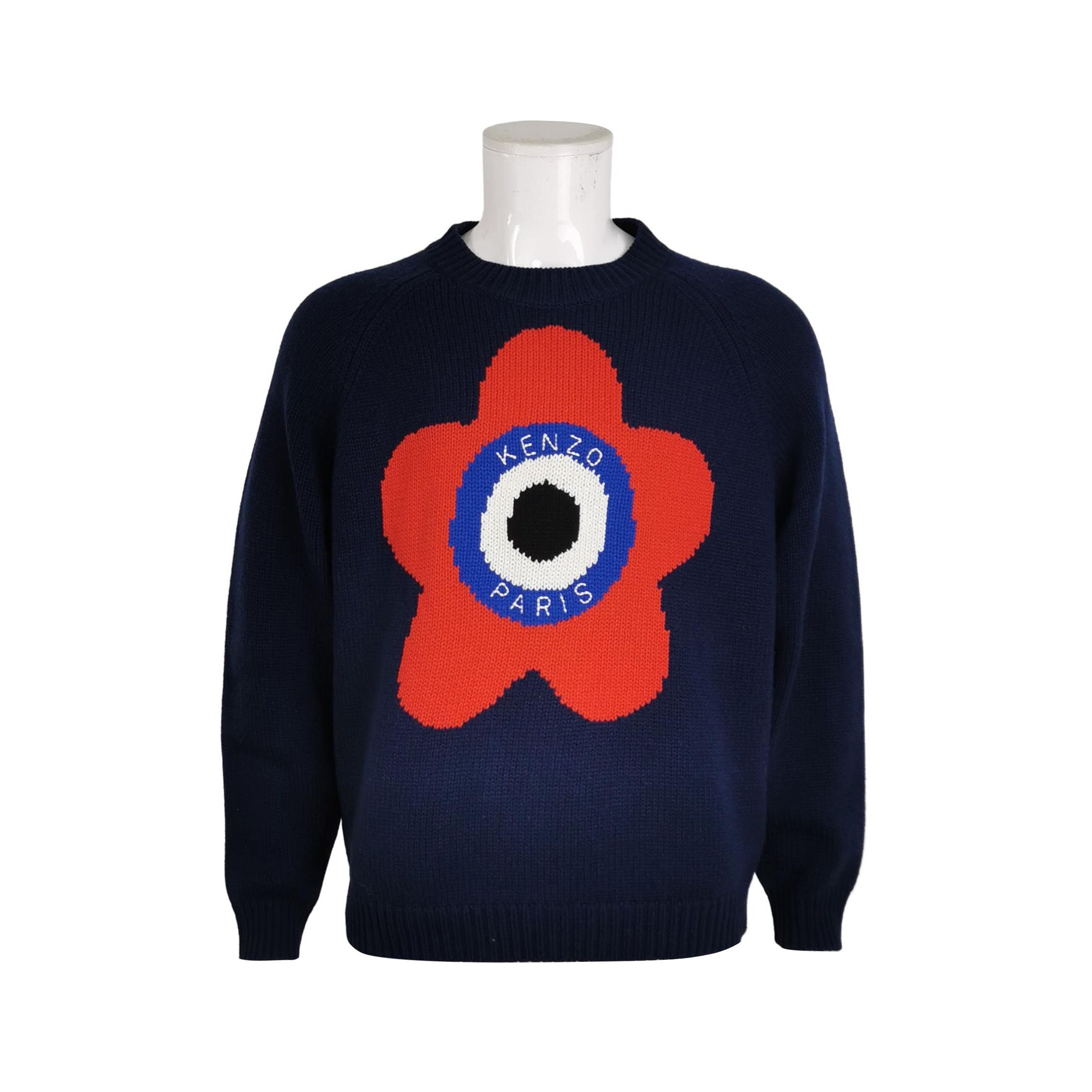 Kenzo Kenzo L Wool-Cotton Blend Floral Crewneck Sweater Size US L / EU 52-54 / 3 - 2 Thumbnail