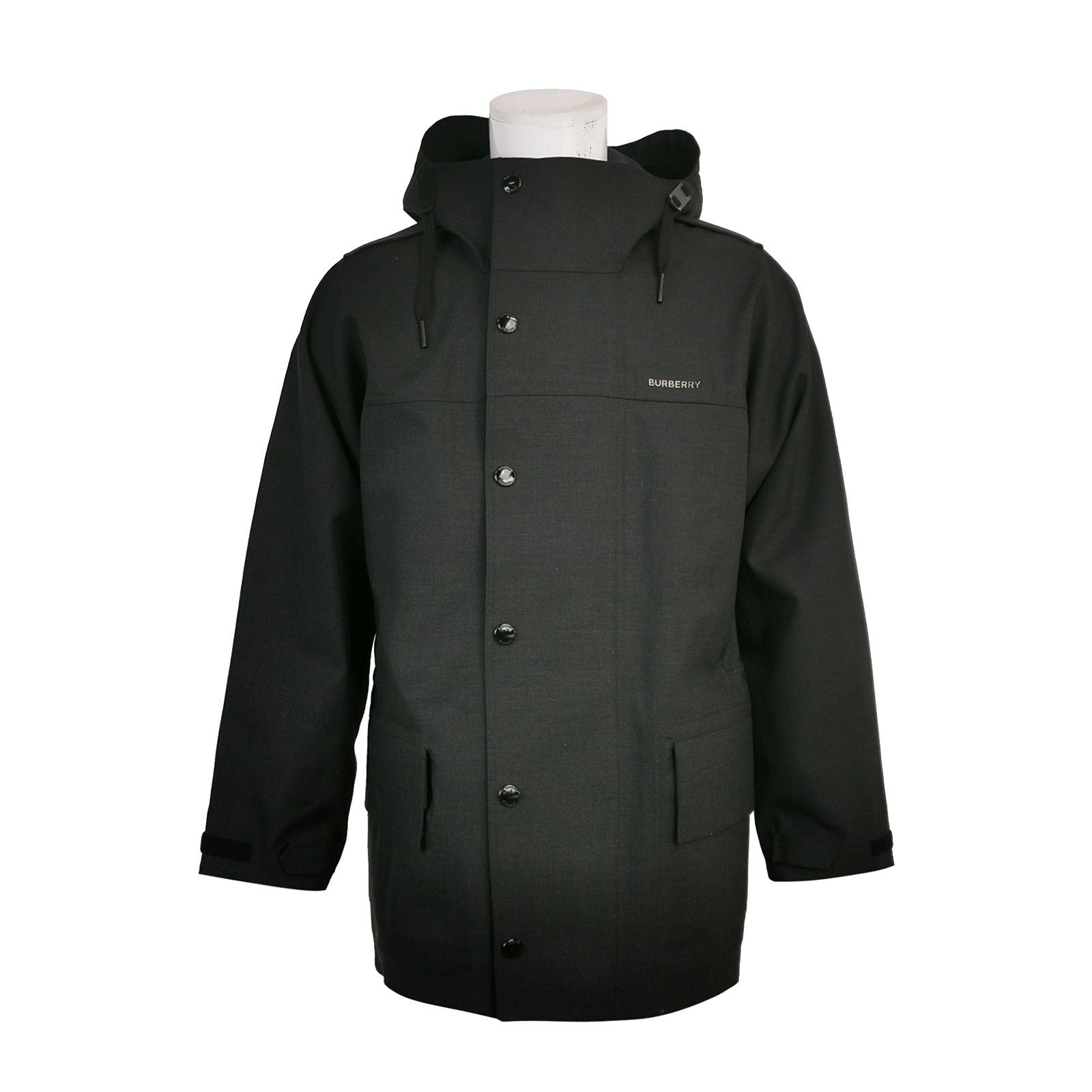 Burberry Burberry Black Hooded Buttoned Jacket Size US M / EU 48-50 / 2 - 2 Thumbnail