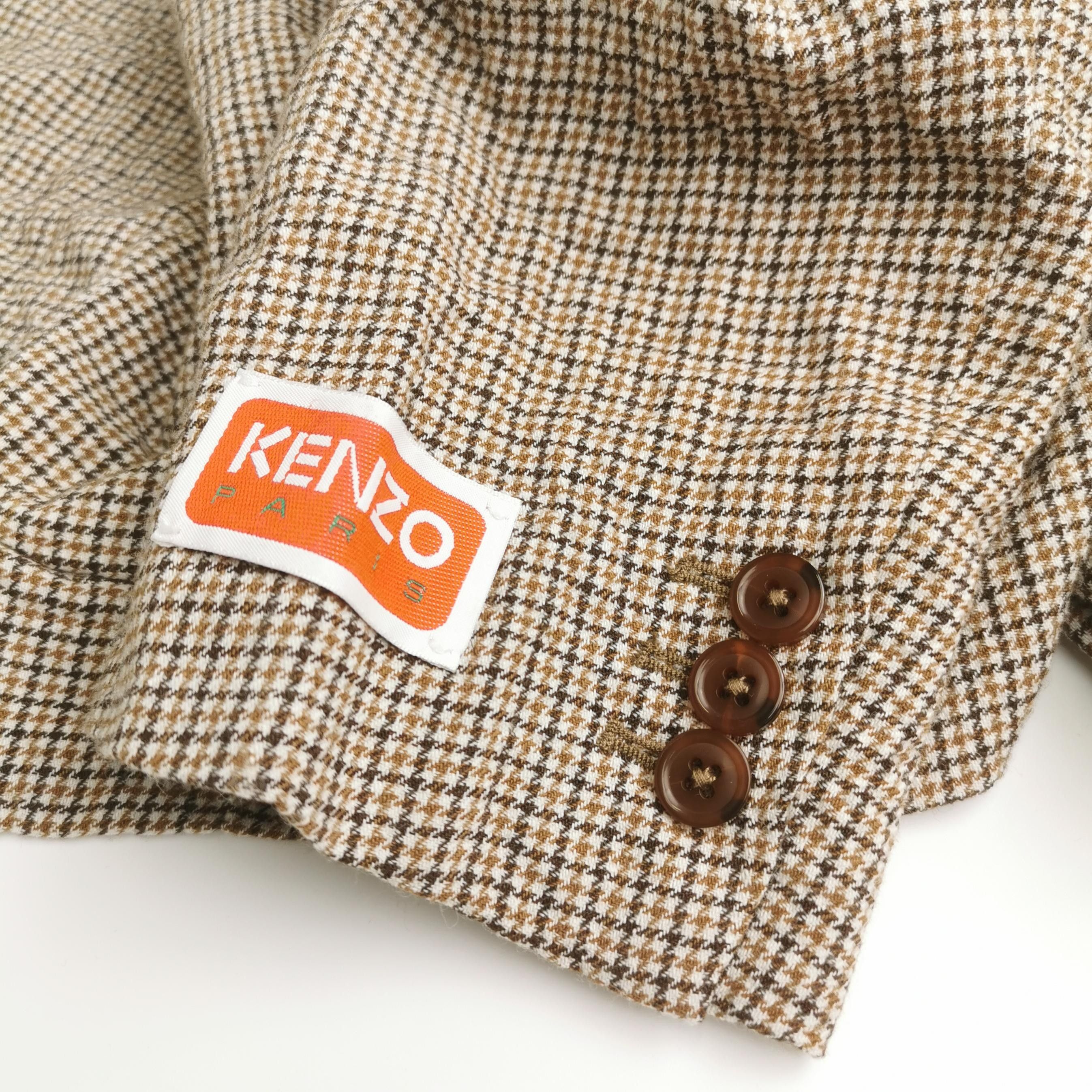 Kenzo Kenzo Check Cotton-Wool Lapel Jacket L Size US L / EU 52-54 / 3 - 6 Thumbnail