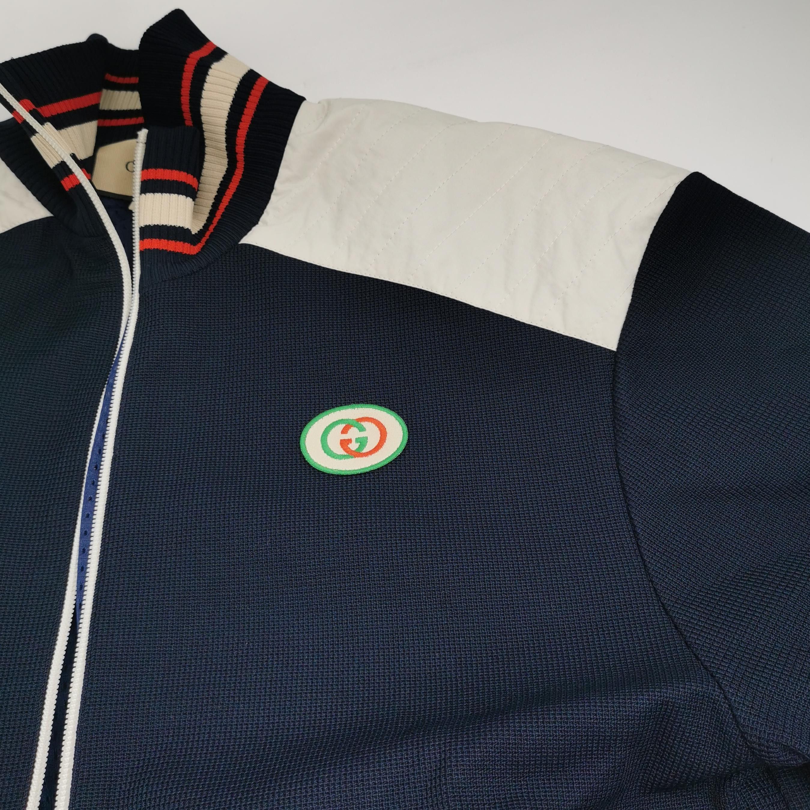 Gucci Gucci Navy Zip-Up Jacket with Logo Patch Size US XS / EU 42 / 0 - 6 Thumbnail