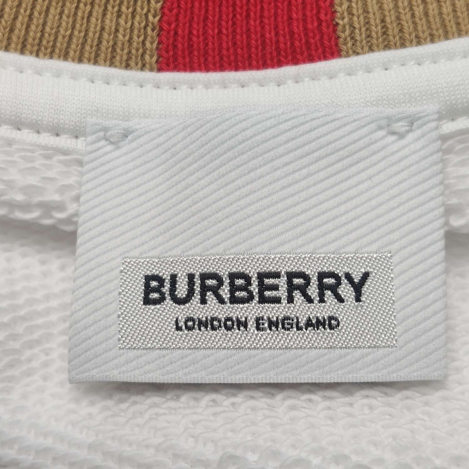 Burberry Burberry White Sweatshirt with Check Collar Size US S / EU 44-46 / 1 - 10 Thumbnail