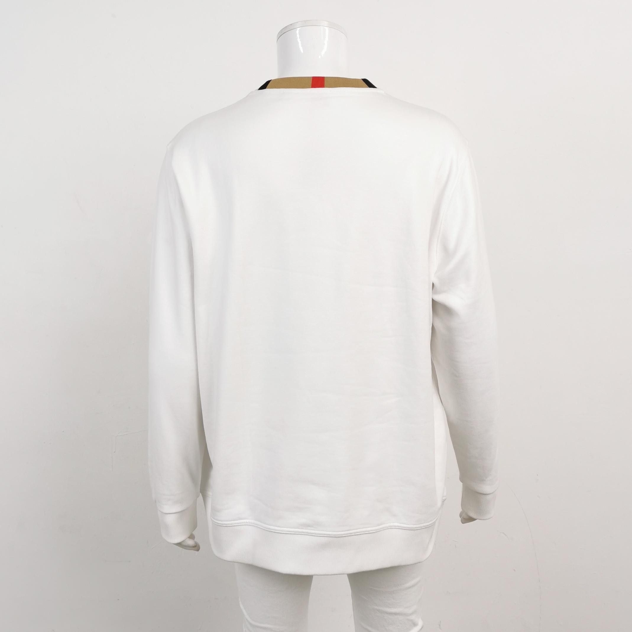 Burberry Burberry White Sweatshirt with Check Collar Size US S / EU 44-46 / 1 - 3 Thumbnail