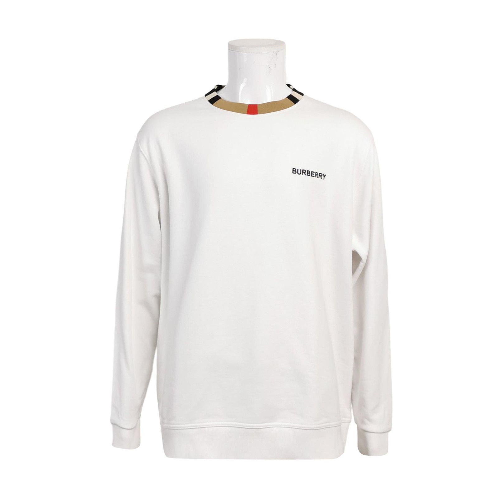 Burberry Burberry White Sweatshirt with Check Collar Size US S / EU 44-46 / 1 - 2 Thumbnail