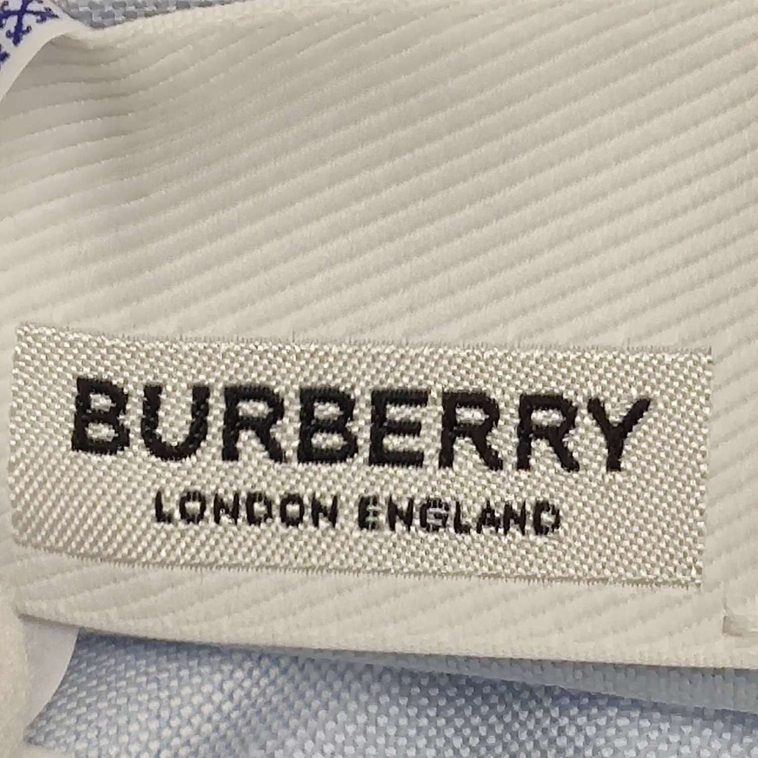 Burberry Burberry XL Solid Blue Cotton Collared Long-Sleeve Shirt Size US XL / EU 56 / 4 - 12 Thumbnail