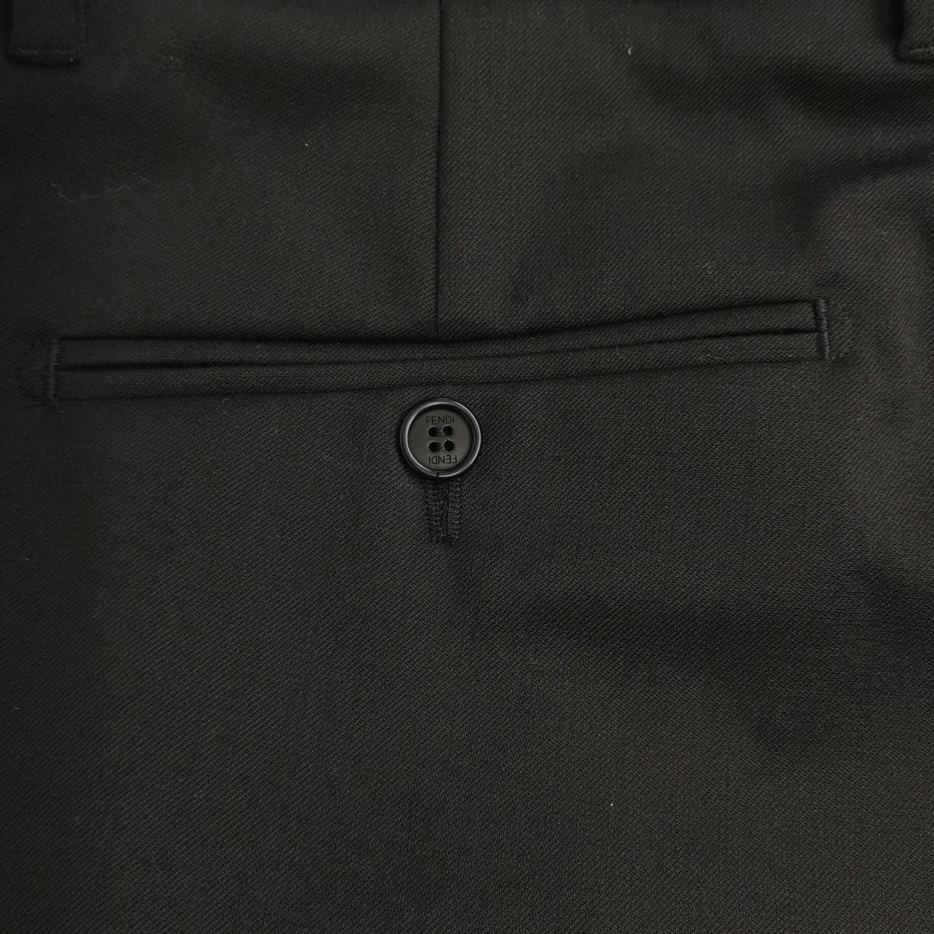 Fendi Fendi Wool Blend Solid Black Trousers Size M/48 Size US 32 / EU 48 - 5 Thumbnail