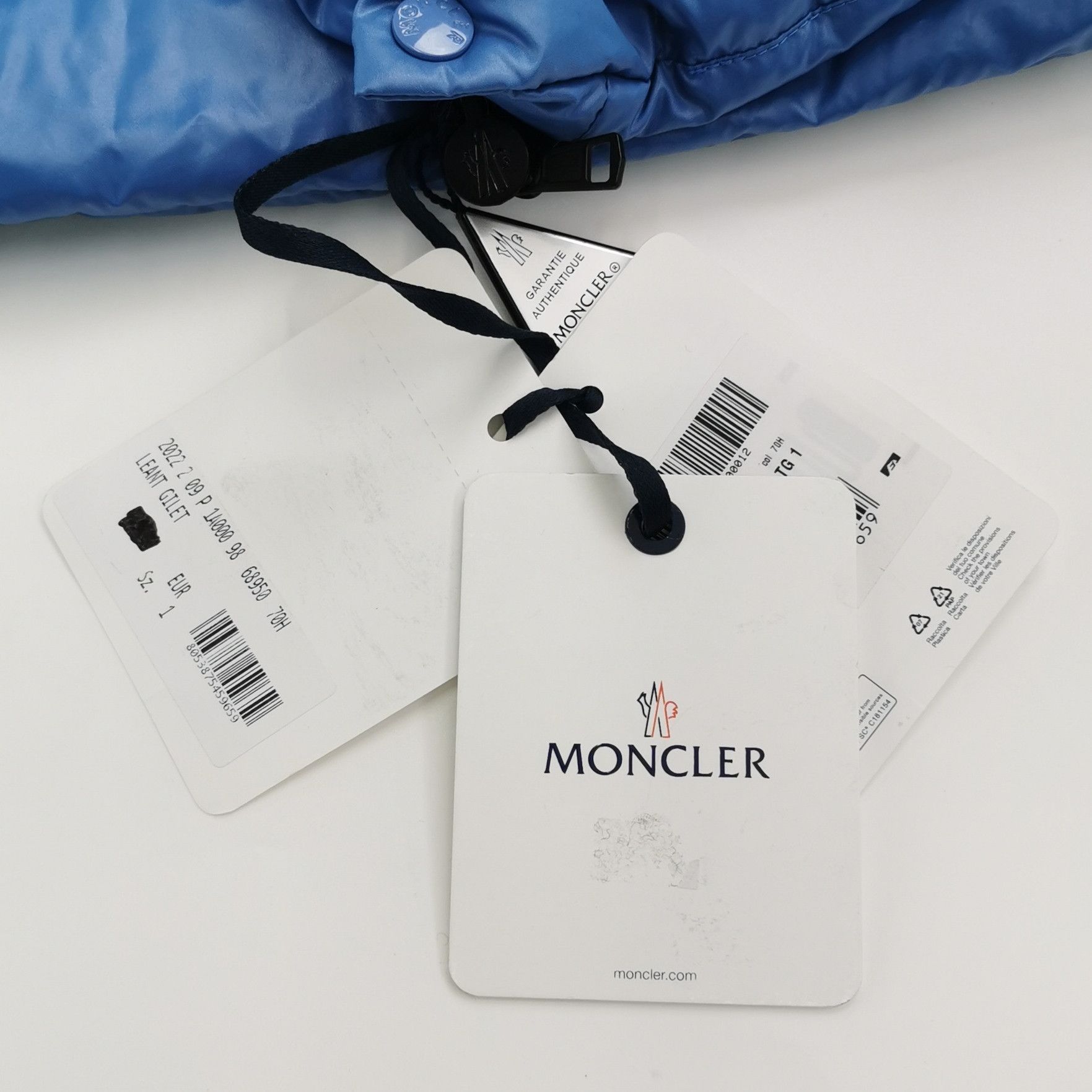 Moncler Moncler Blue Puffer Vest with Logo Size US XS / EU 42 / 0 - 7 Thumbnail