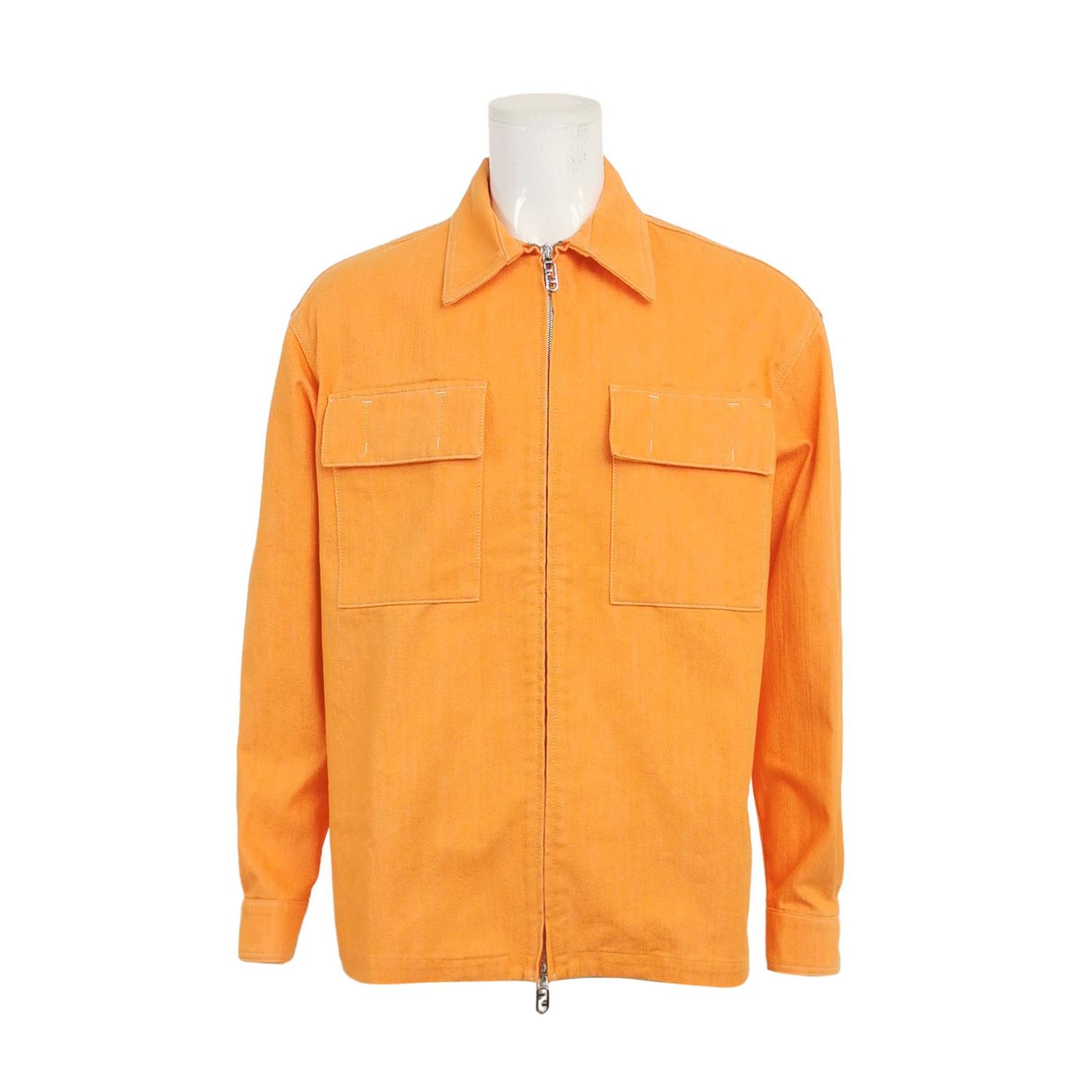 Fendi Fendi Orange Cotton Collar Jacket L/50 Size US L / EU 52-54 / 3 - 2 Thumbnail