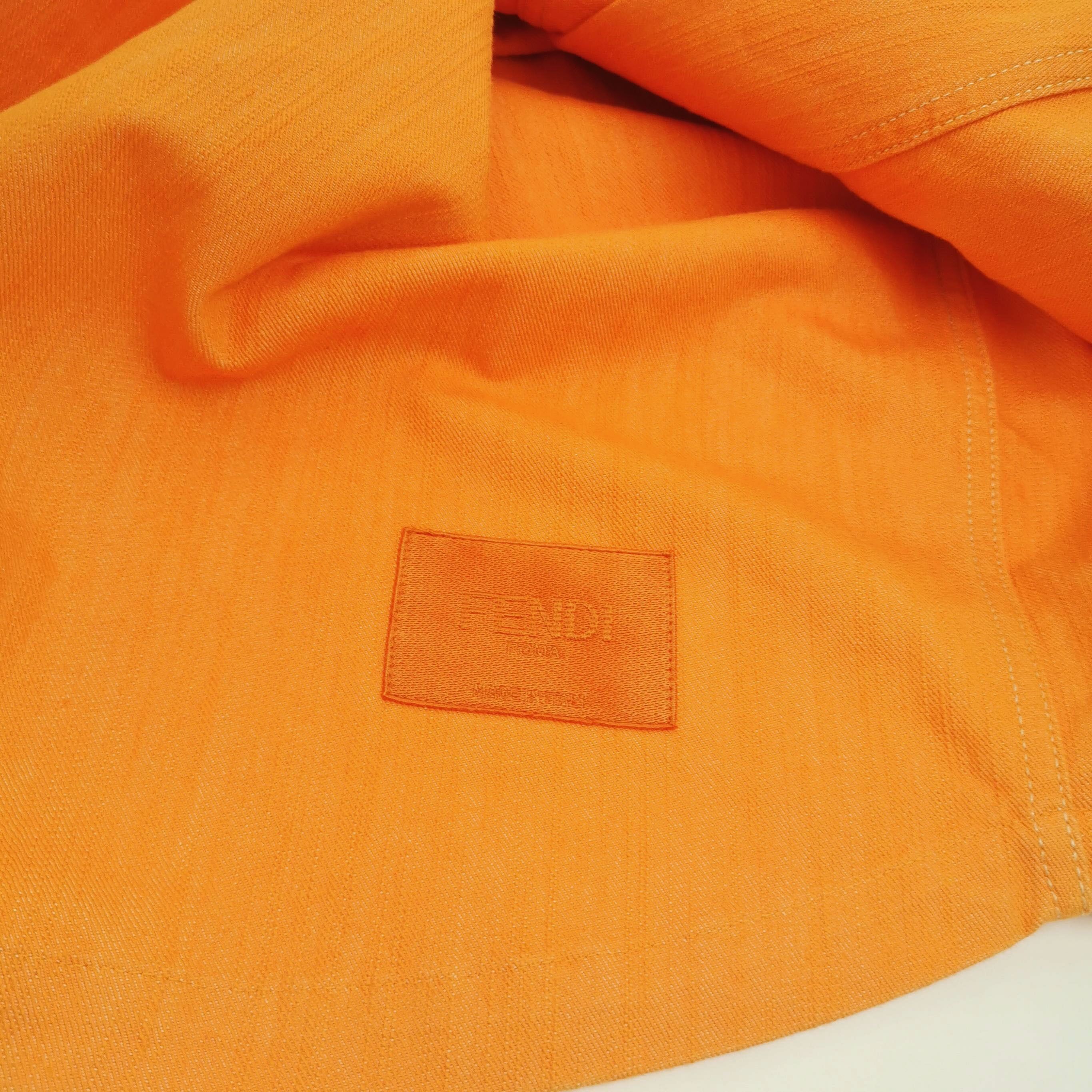 Fendi Fendi Orange Cotton Collar Jacket L/50 Size US L / EU 52-54 / 3 - 5 Thumbnail