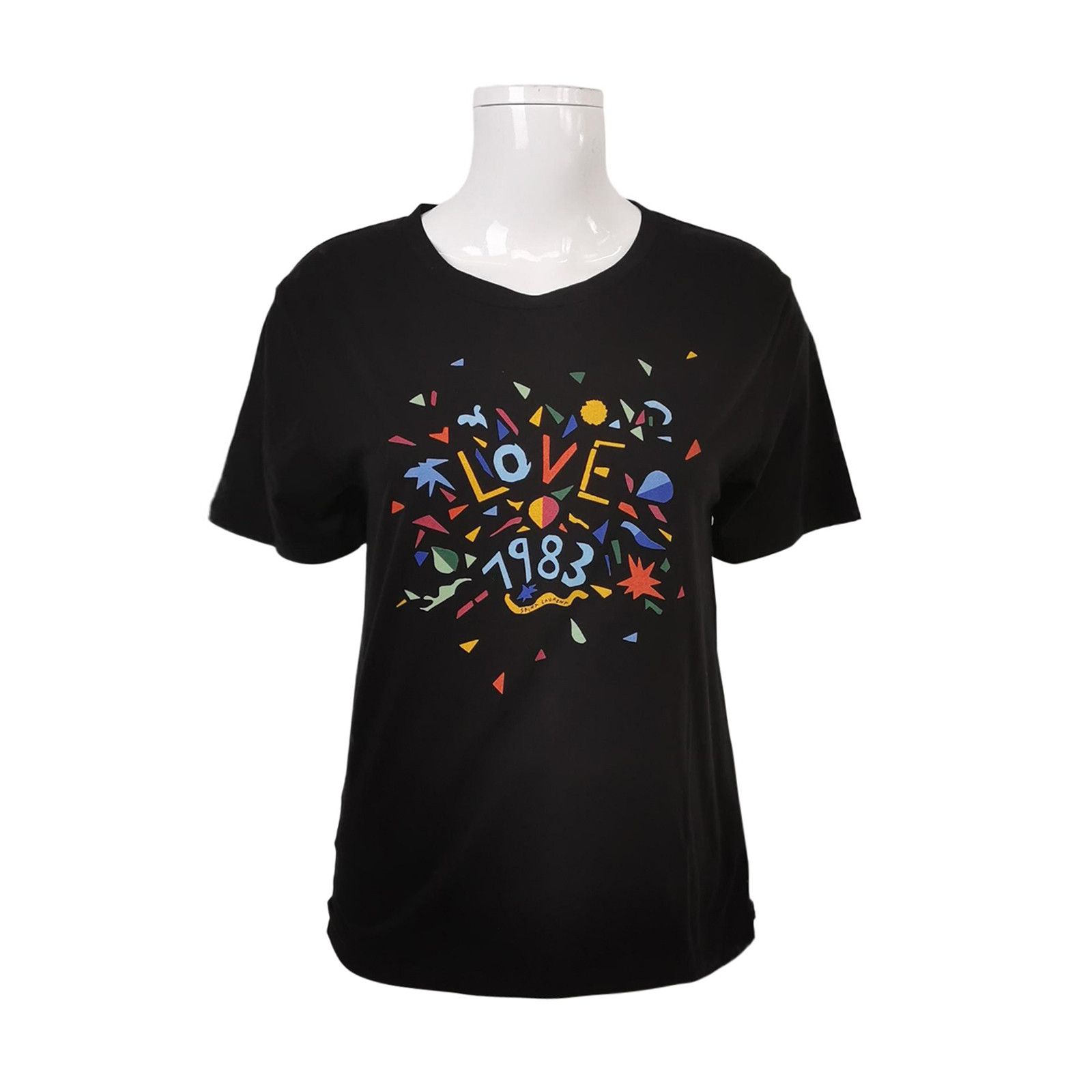 Saint Laurent Paris Saint Laurent XS Cotton Colorblock Graphic T-shirt Size XS / US 0-2 / IT 36-38 - 2 Thumbnail