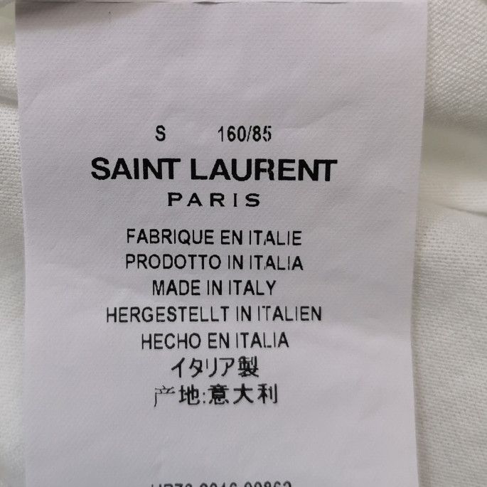 Saint Laurent Paris Saint Laurent S White Cotton Fang Lips T-Shirt Size S / US 4 / IT 40 - 13 Thumbnail